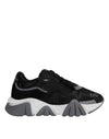 Versace Sorte Læder Neopren Chunky Low Top Squalo Sko