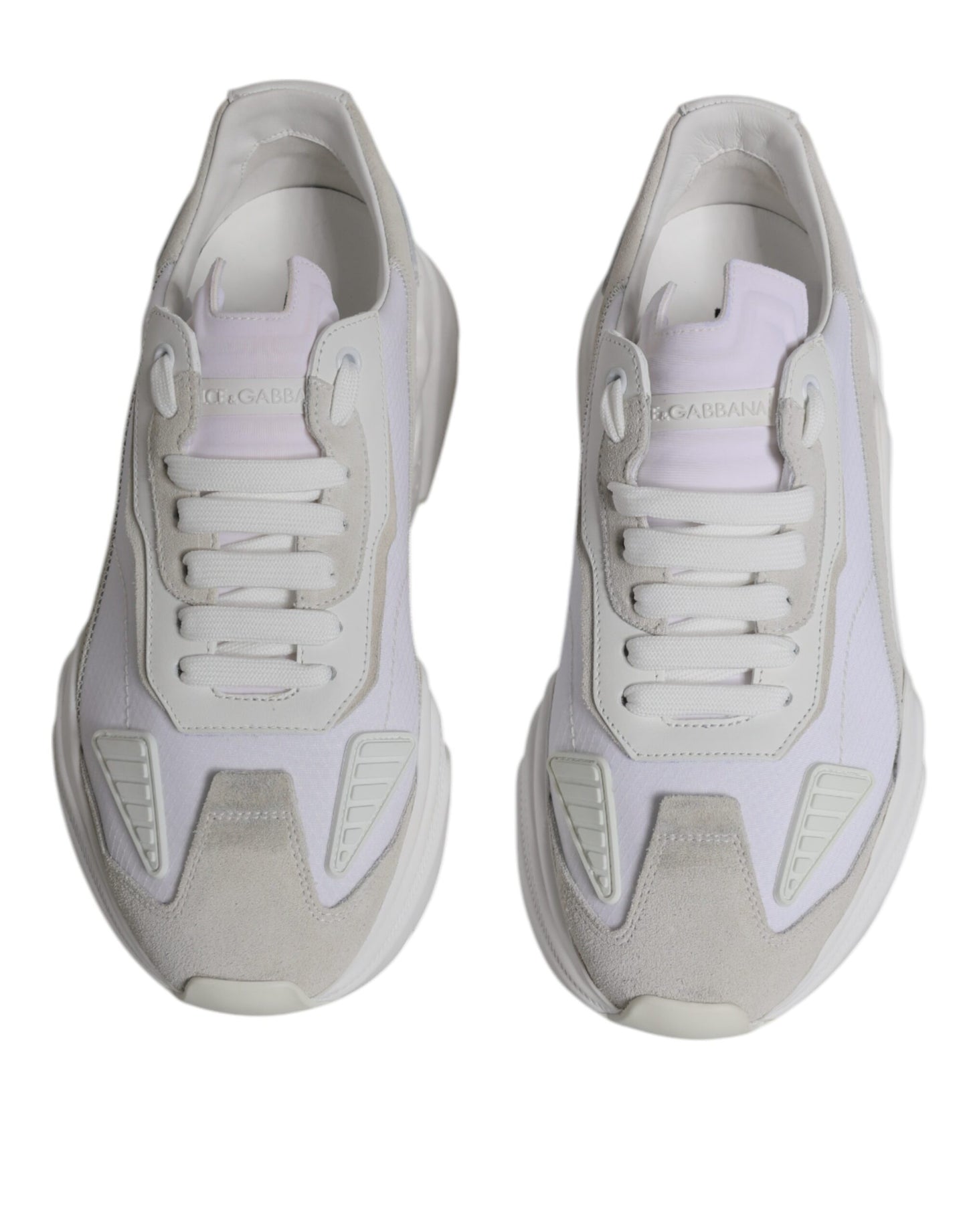 Dolce & Gabbana Hvide Læder Daymaster Lave Sneakers Sko