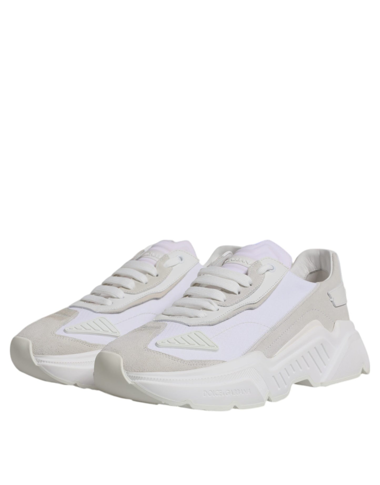 Dolce & Gabbana Hvide Læder Daymaster Lave Sneakers Sko