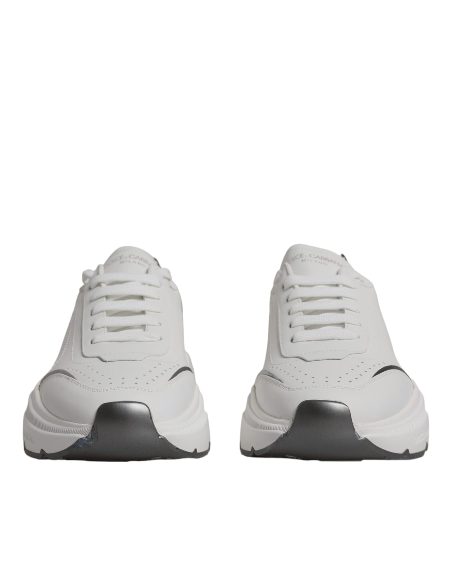 Dolce & Gabbana Hvide Sølv DAYMASTER Lædersneakers Sko