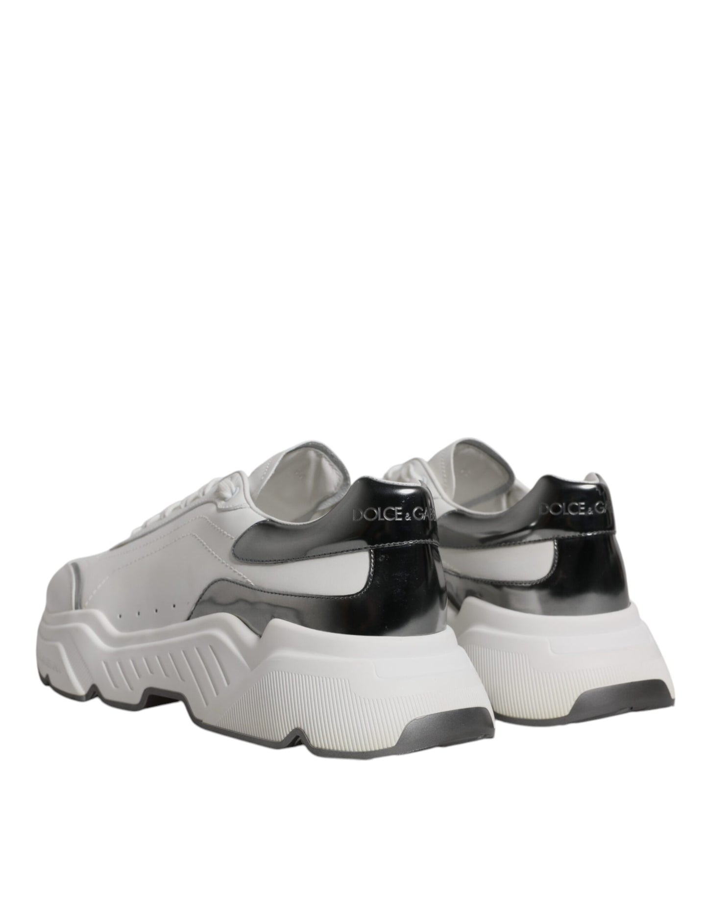 Dolce & Gabbana Hvide Sølv DAYMASTER Lædersneakers Sko