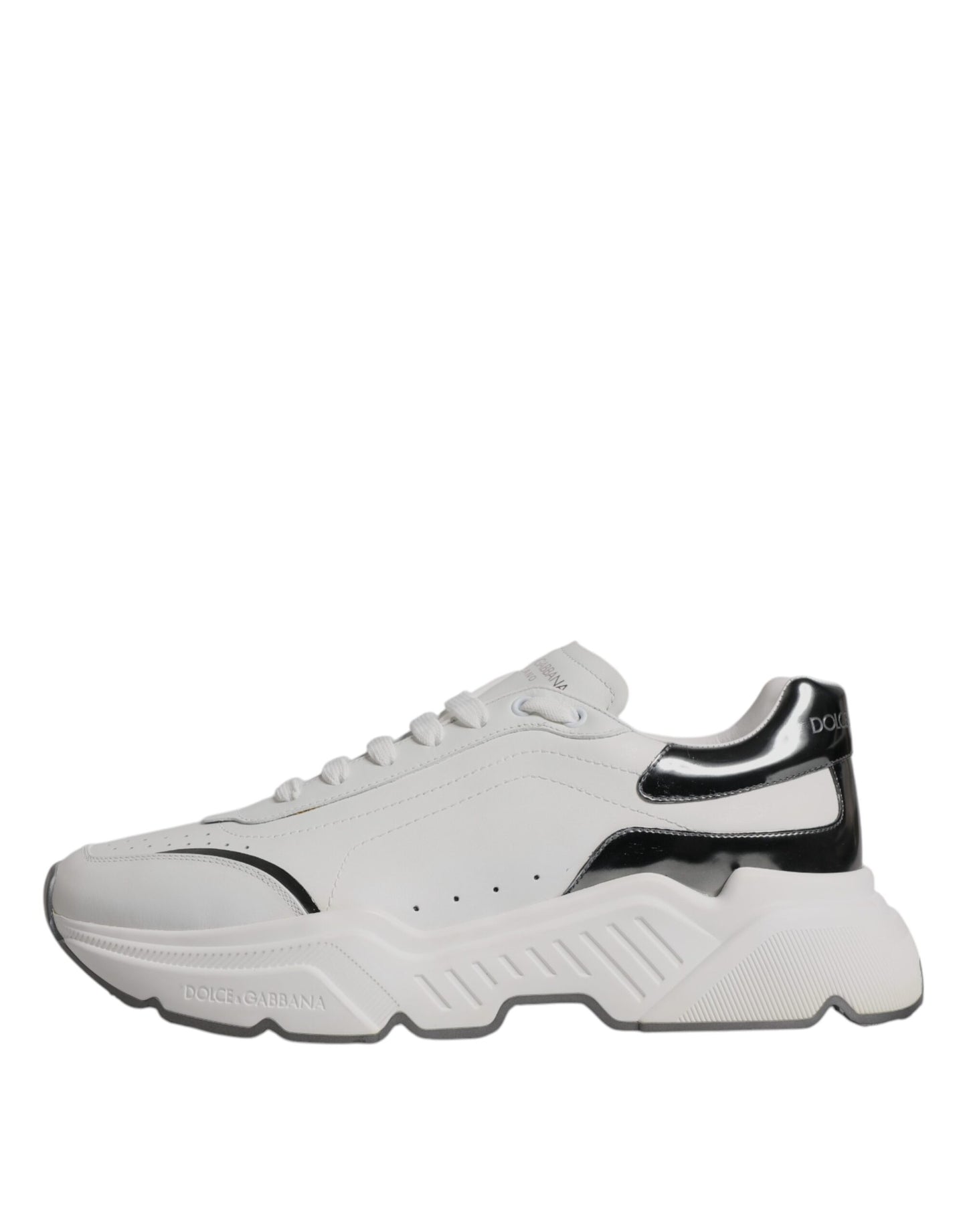 Dolce & Gabbana Hvide Sølv DAYMASTER Lædersneakers Sko