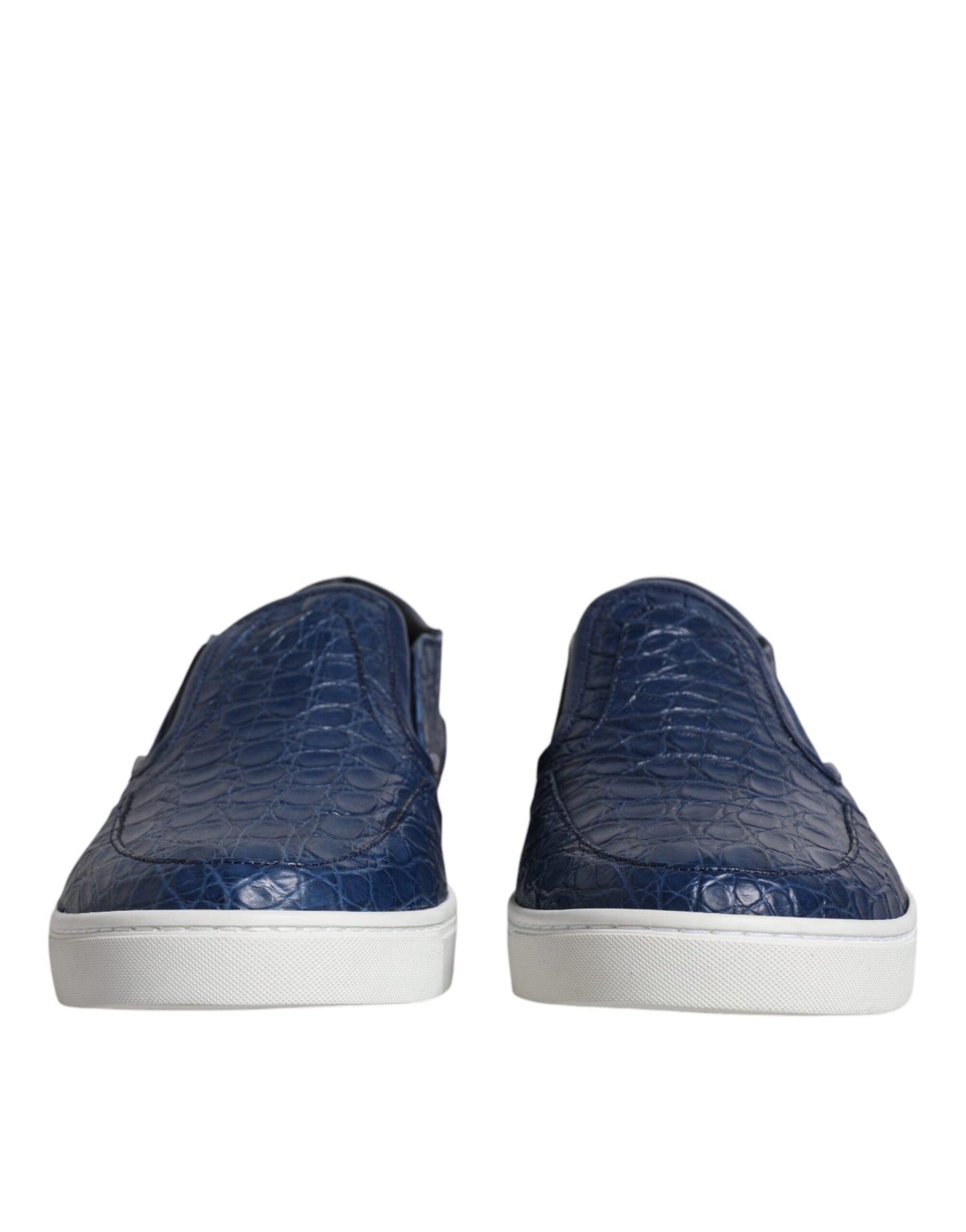 Dolce & Gabbana Blå Krokodille Eksotisk Læder Herre Sneakers Sko