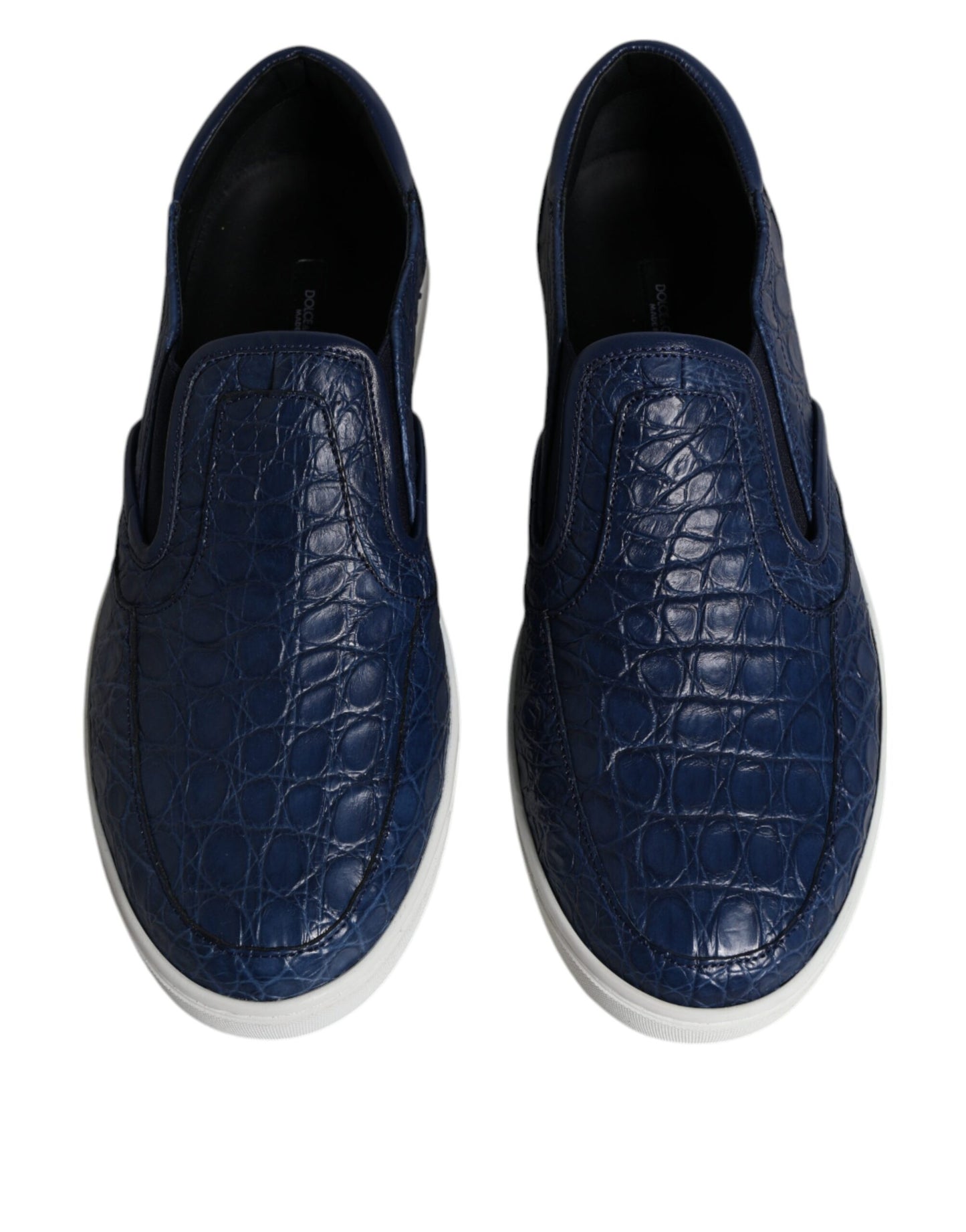 Dolce & Gabbana Blå Krokodille Eksotisk Læder Herre Sneakers Sko