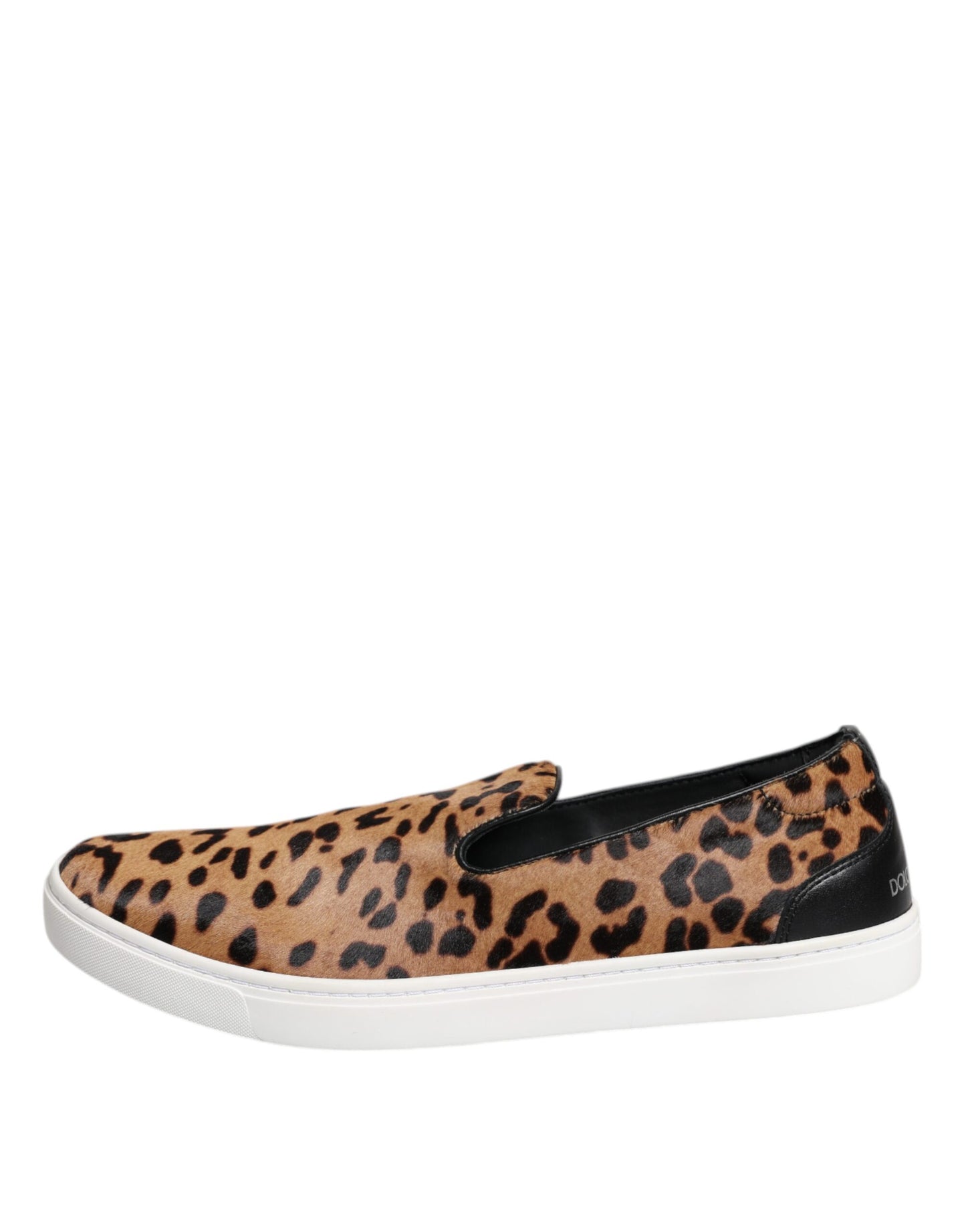 Dolce & Gabbana Brune Kalveskinds Pels Leopard Herre Sneakers Sko