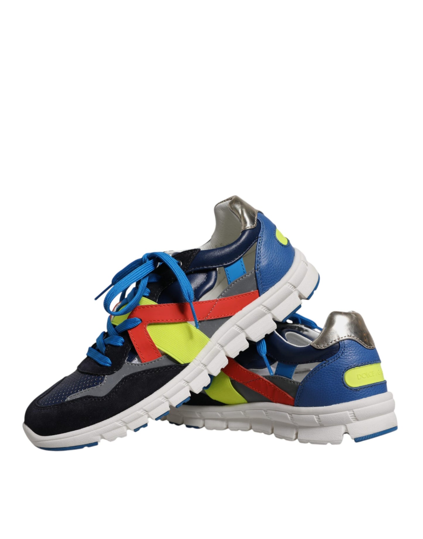 Dolce & Gabbana Multifarvede Læder Ruskind Lave Sneakers Sko