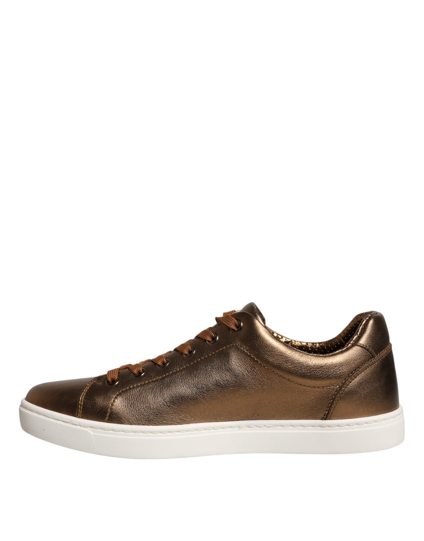 Dolce & Gabbana Guld Læder Logo London Herre Sneakers Sko