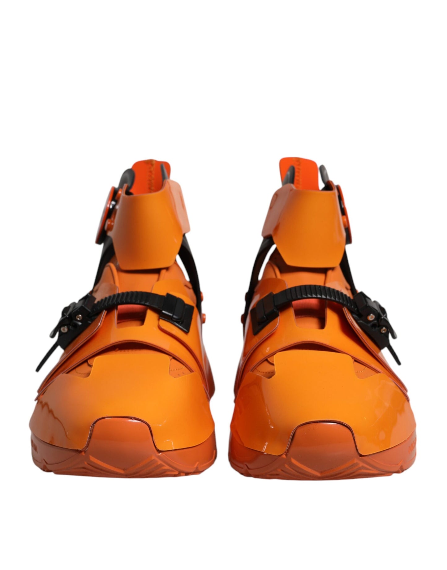 Dolce & Gabbana Orange Multi Panel Chunky High Top Sneakers Sko