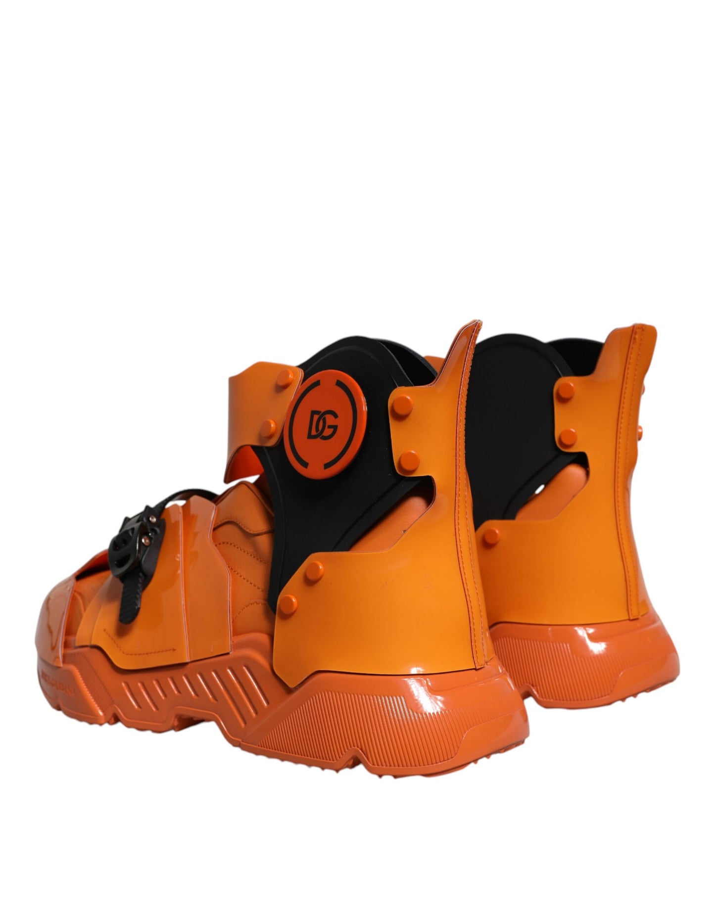Dolce & Gabbana Orange Multi Panel Chunky High Top Sneakers Sko