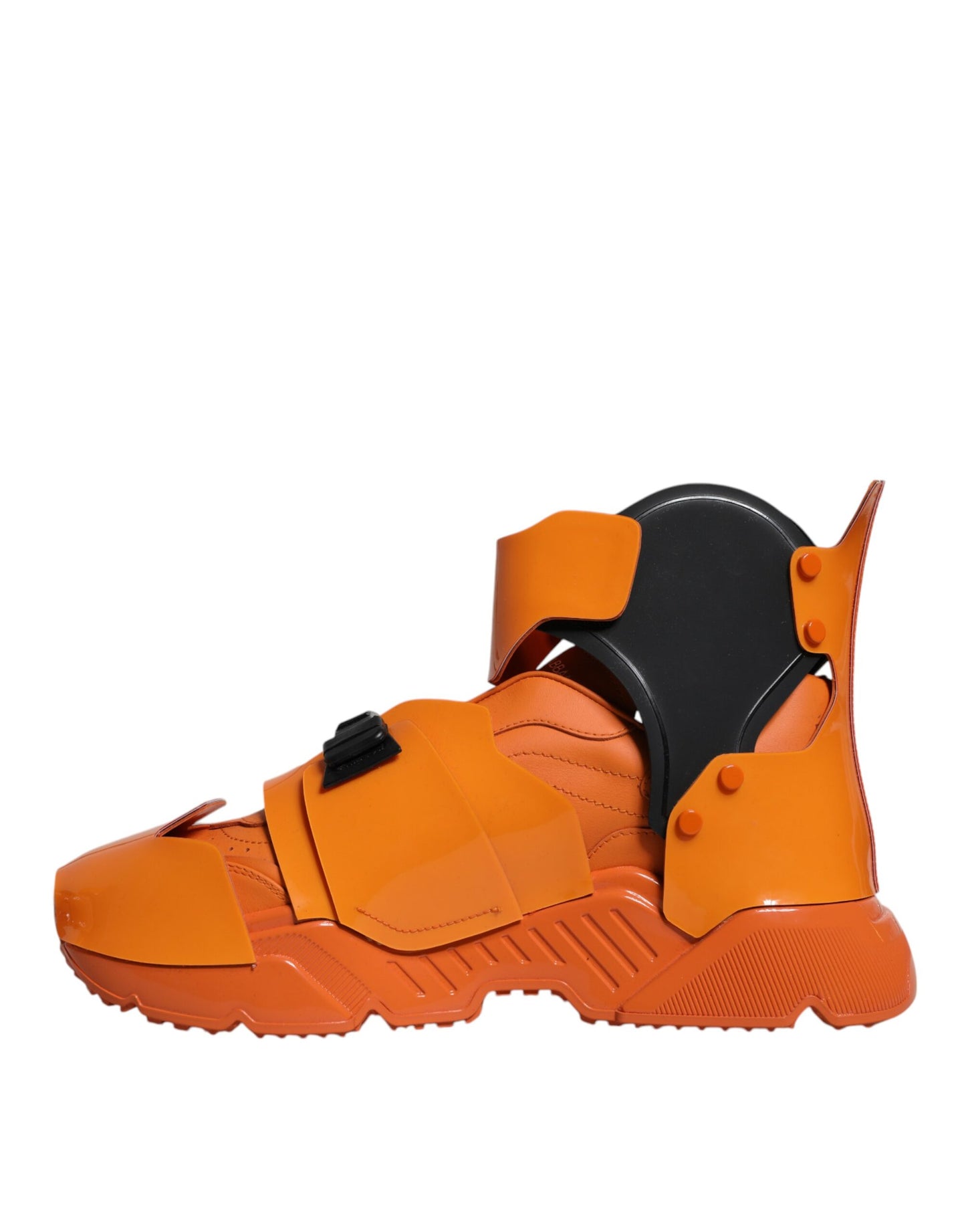 Dolce & Gabbana Orange Multi Panel Chunky High Top Sneakers Sko