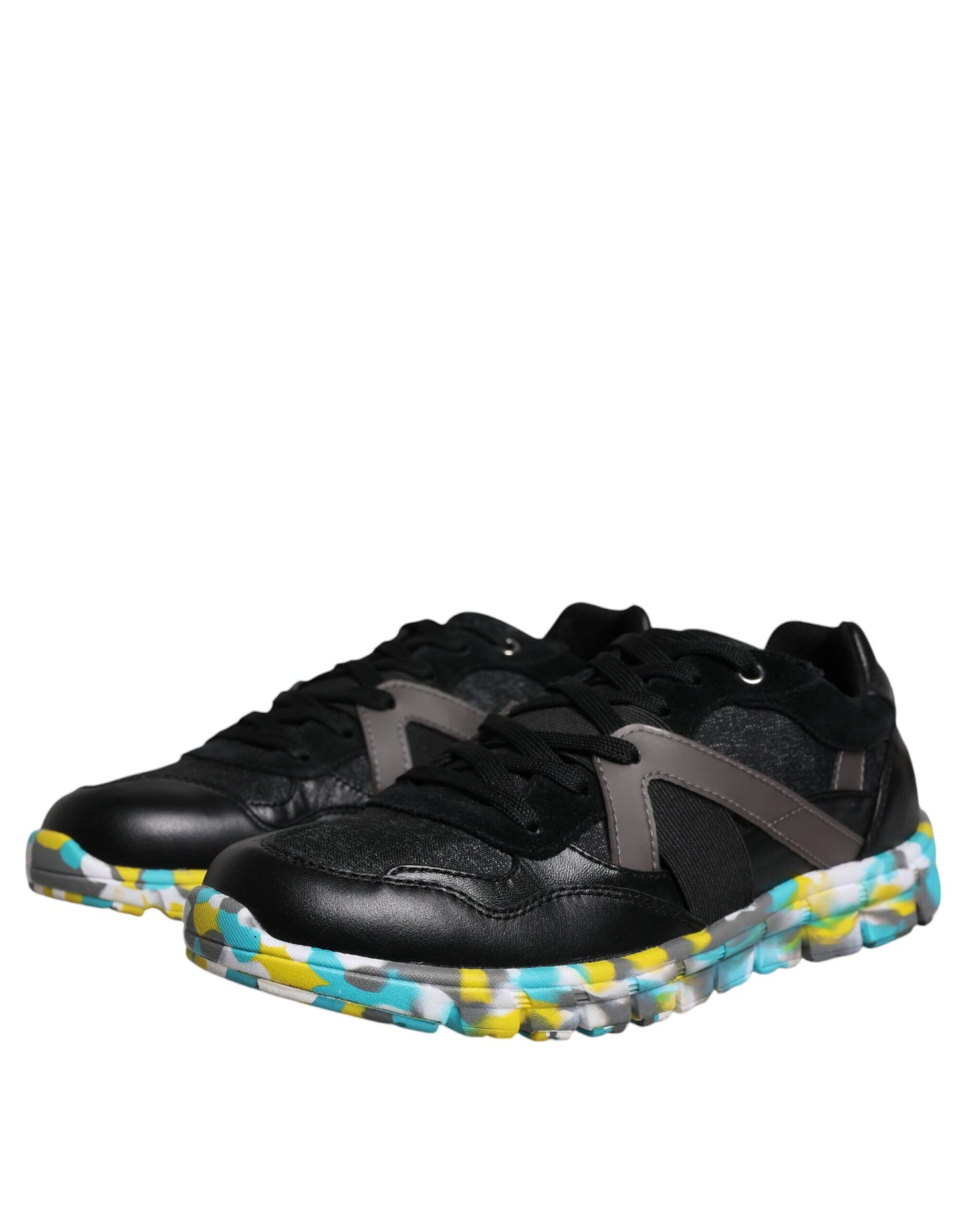 Dolce & Gabbana Sorte Polyester Lave Sneakers Herresko