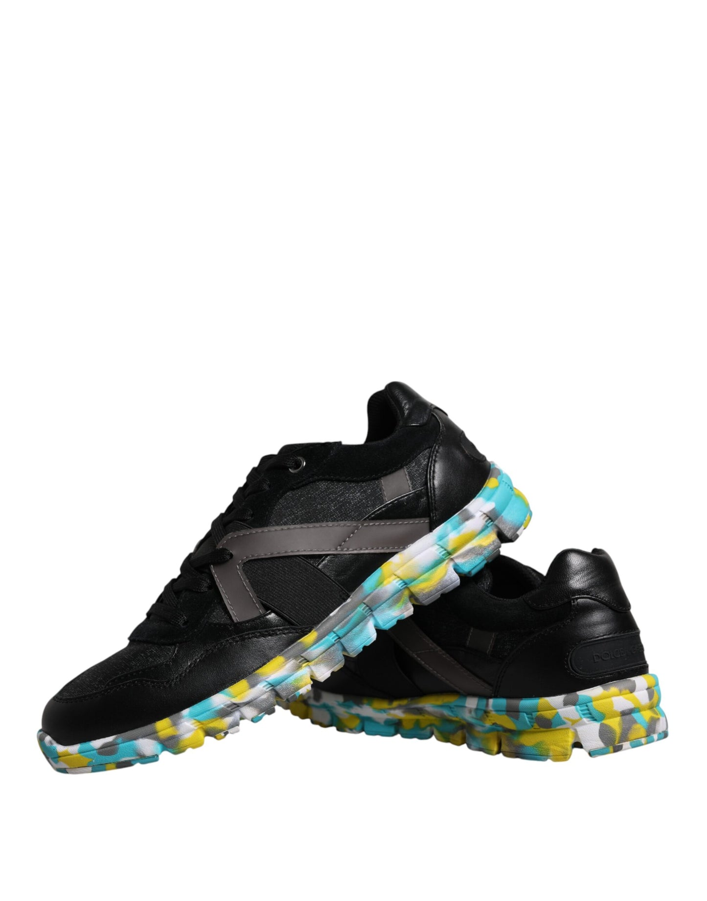 Dolce & Gabbana Sorte Polyester Lave Sneakers Herresko
