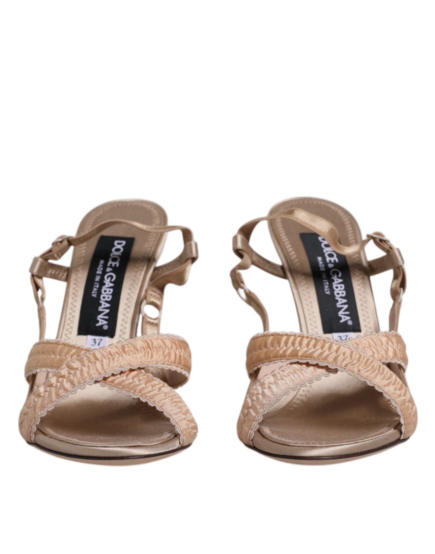 Dolce & Gabbana Beige Keira Slingback Heels Sandaler Sko