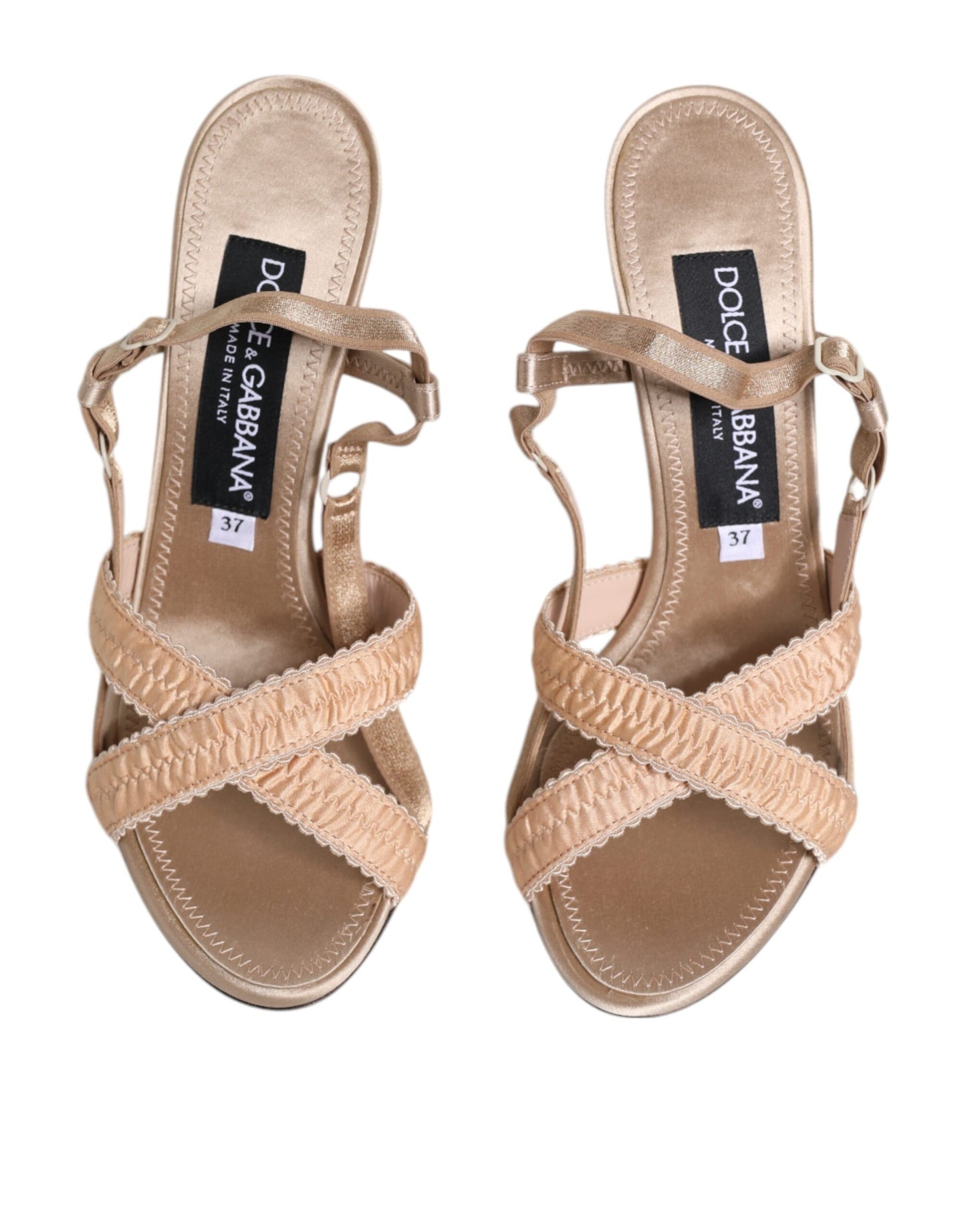 Dolce & Gabbana Beige Keira Slingback Heels Sandaler Sko