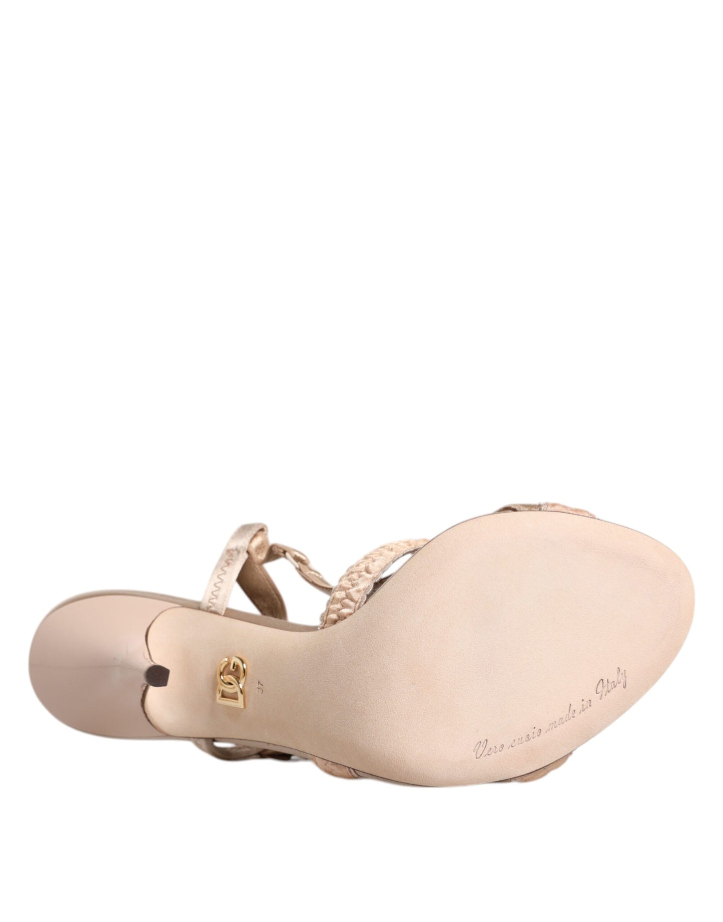 Dolce & Gabbana Beige Keira Slingback Heels Sandaler Sko