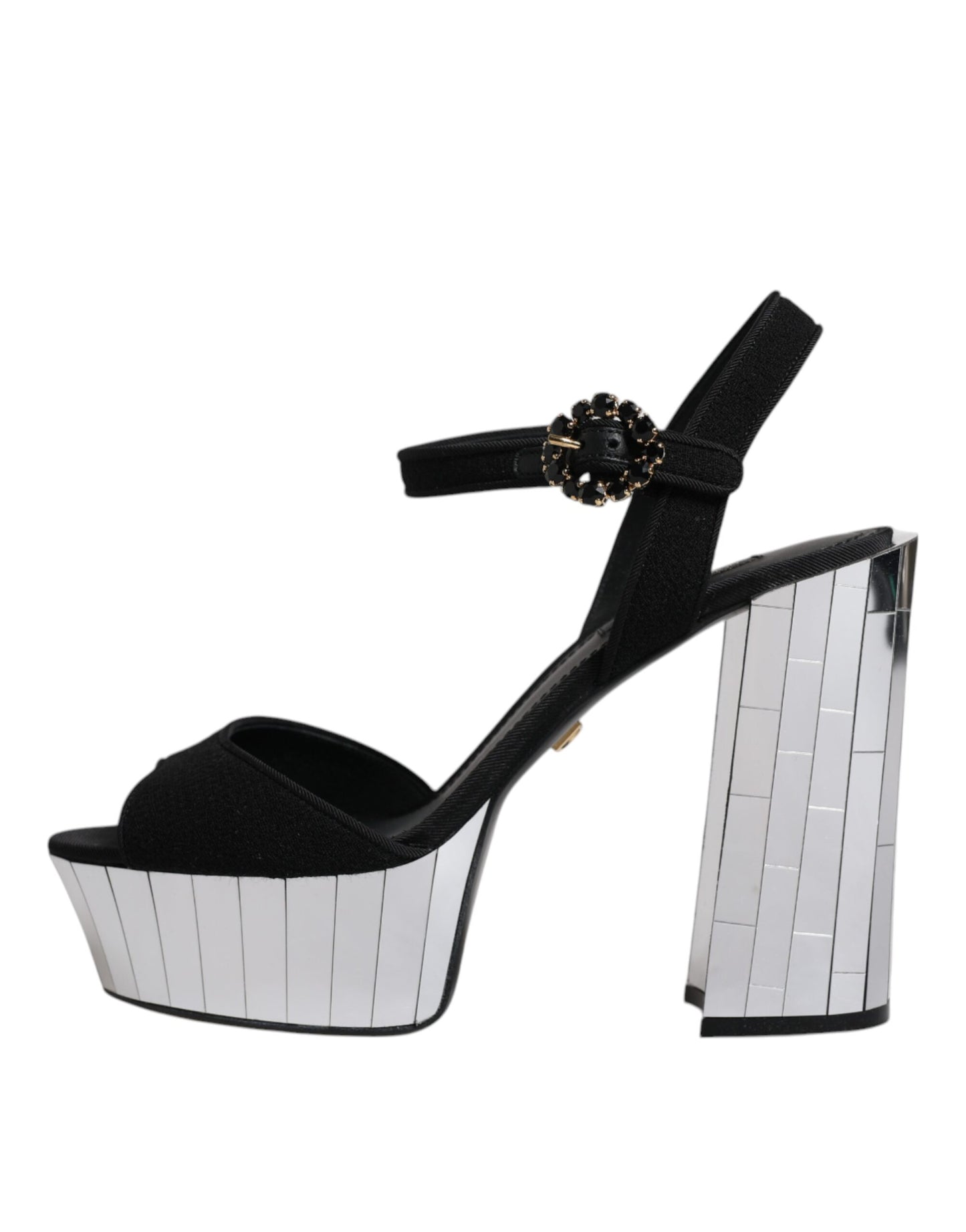 Dolce & Gabbana Sorte Spejlblanke Platform Sandaler Sko