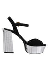 Dolce & Gabbana Sorte Spejlblanke Platform Sandaler Sko