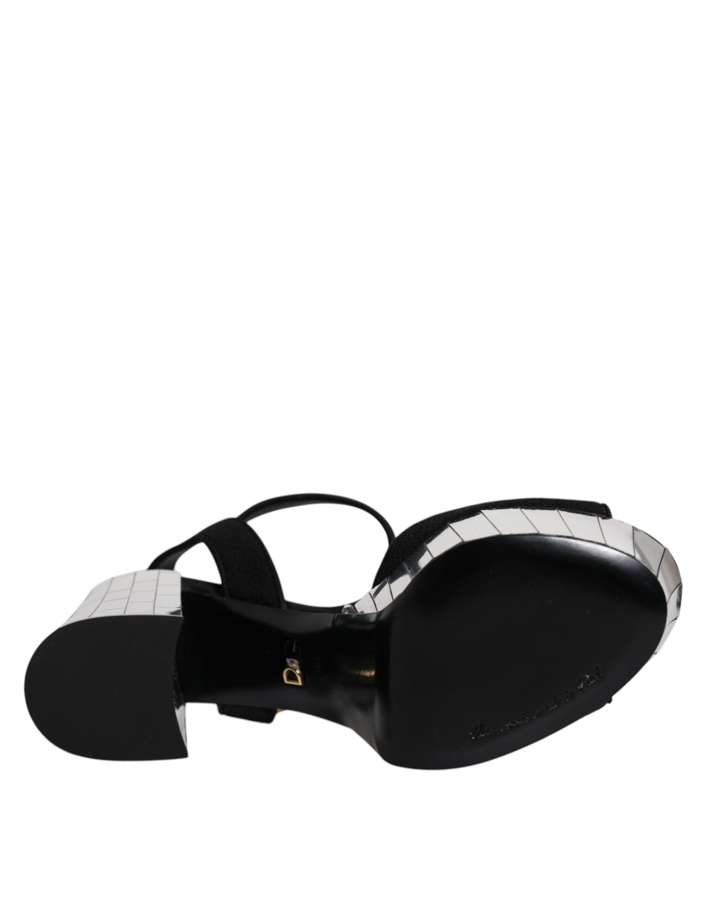 Dolce & Gabbana Sorte Spejlblanke Platform Sandaler Sko