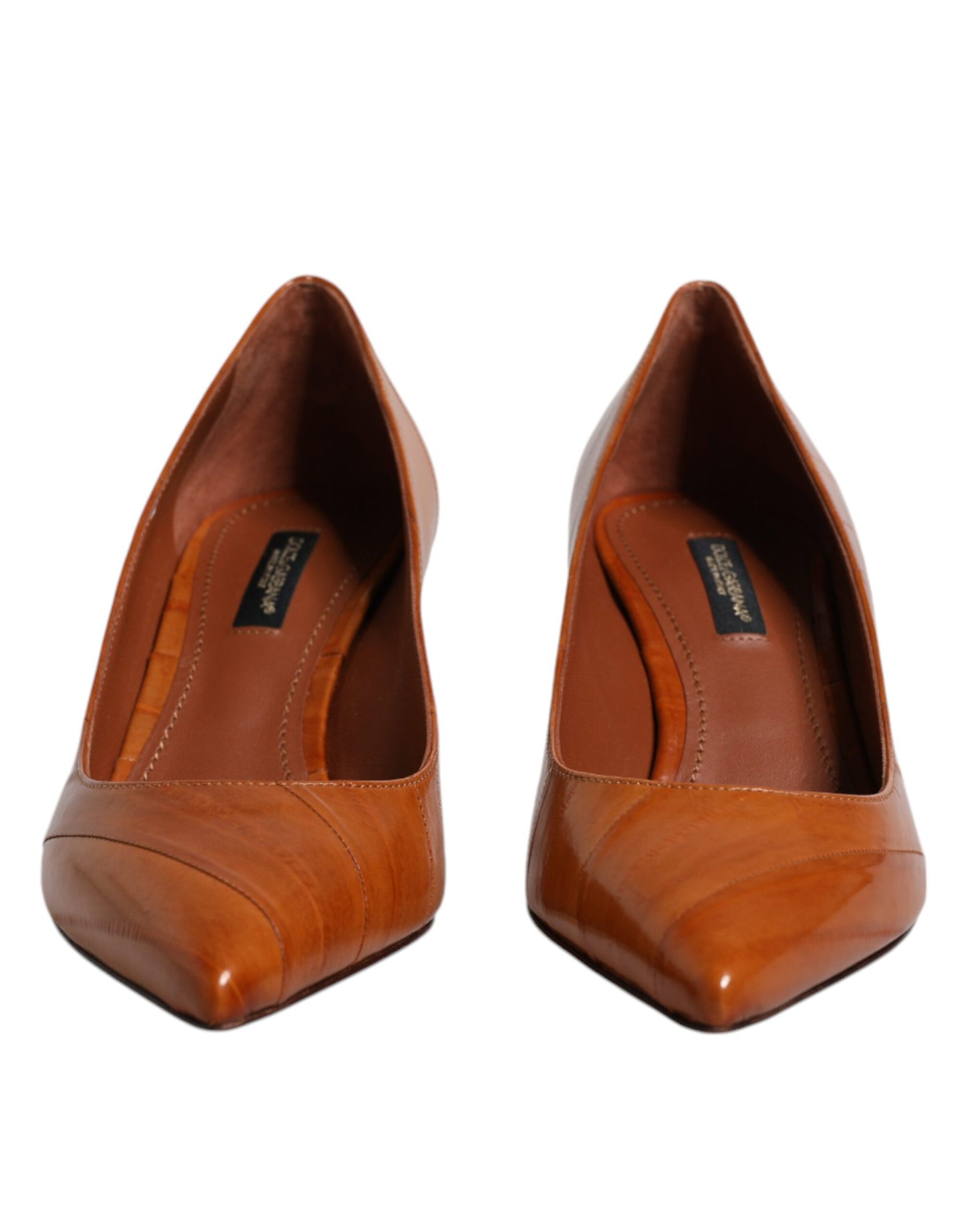 Dolce & Gabbana Brune Læder Kitten Heels Pumps Sko