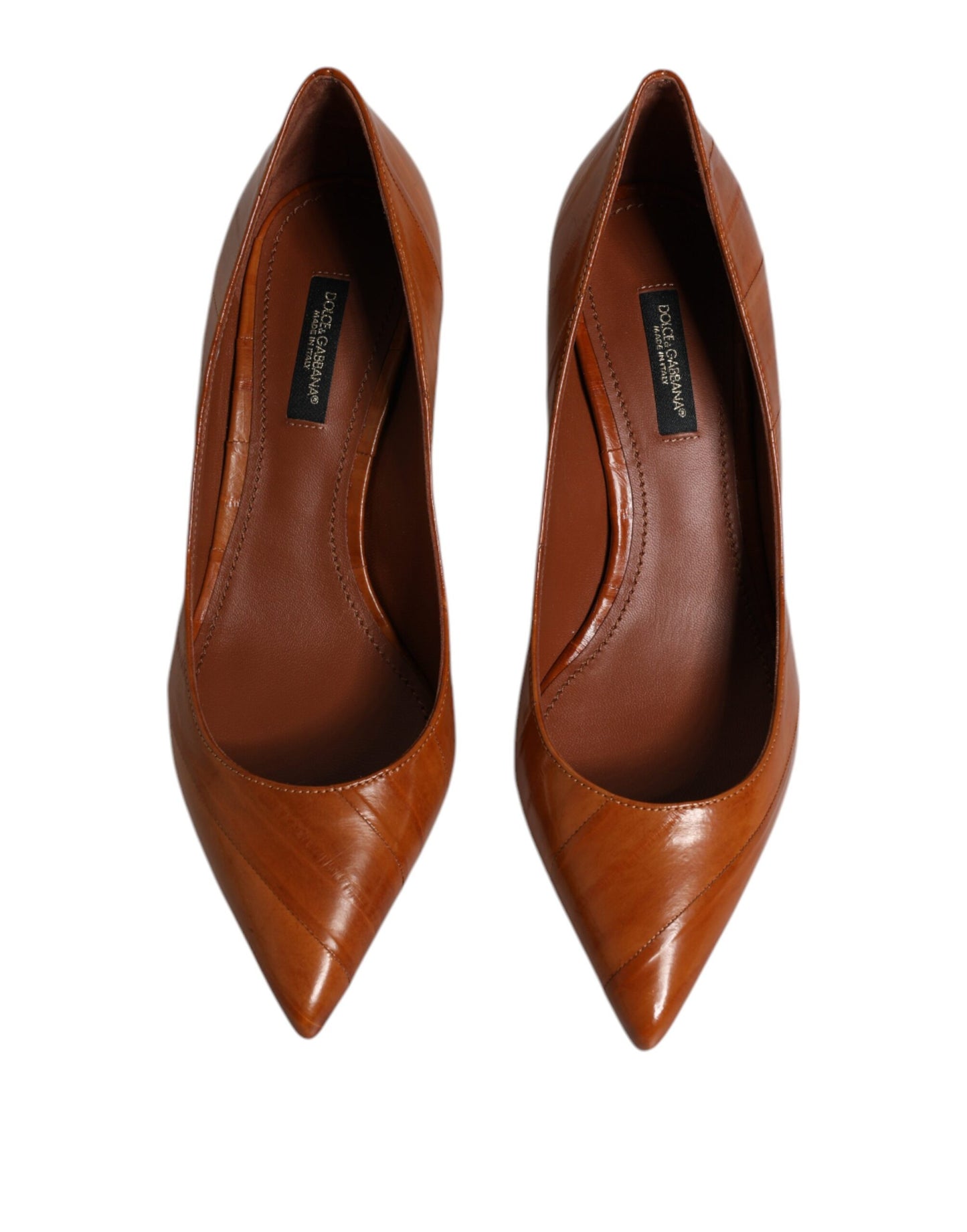 Dolce & Gabbana Brune Læder Kitten Heels Pumps Sko