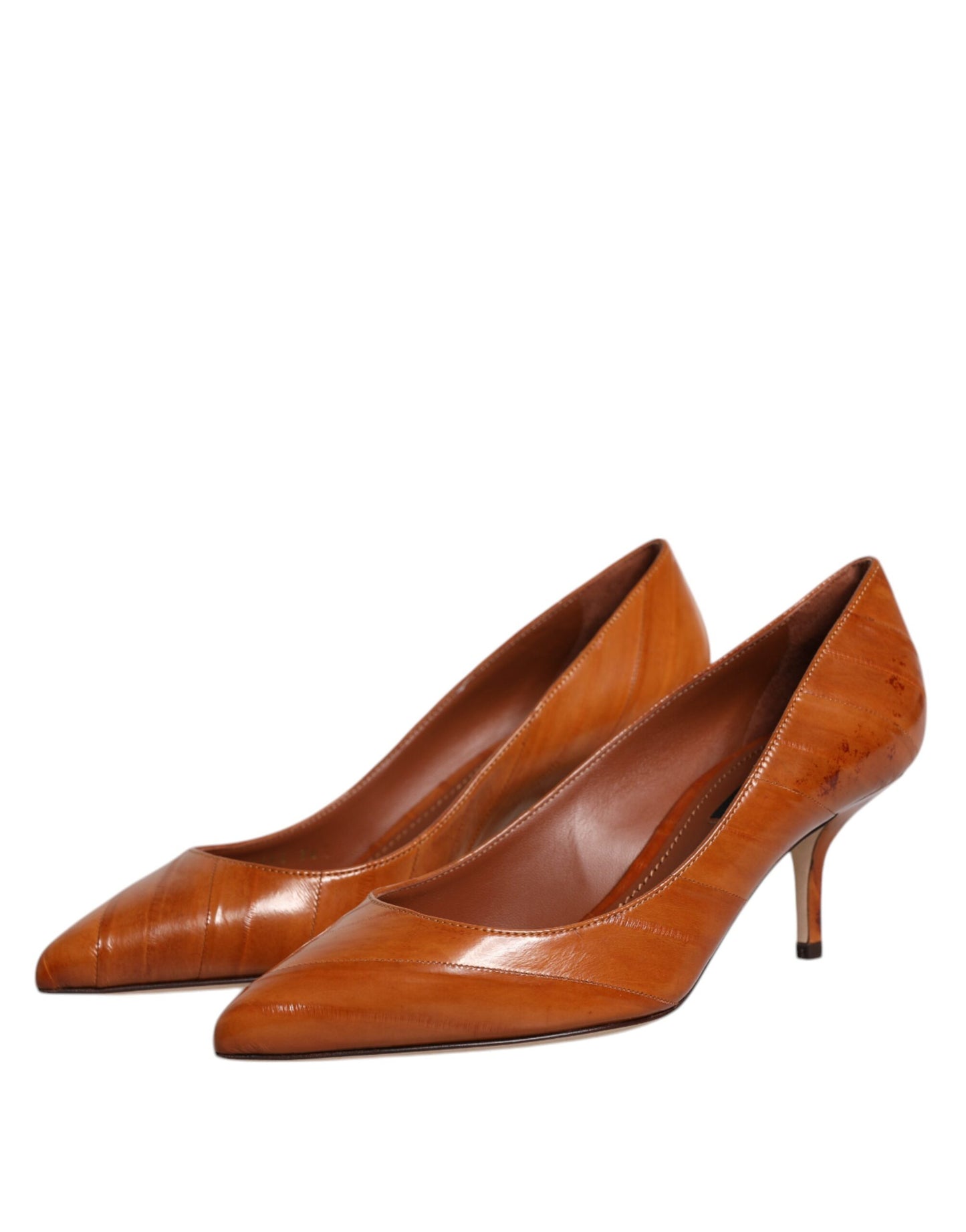 Dolce & Gabbana Brune Læder Kitten Heels Pumps Sko