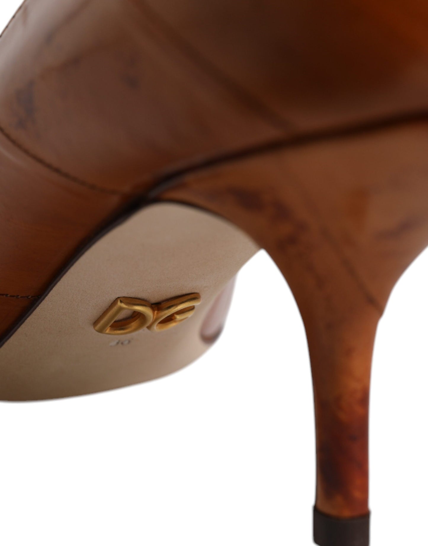 Dolce & Gabbana Brune Læder Kitten Heels Pumps Sko