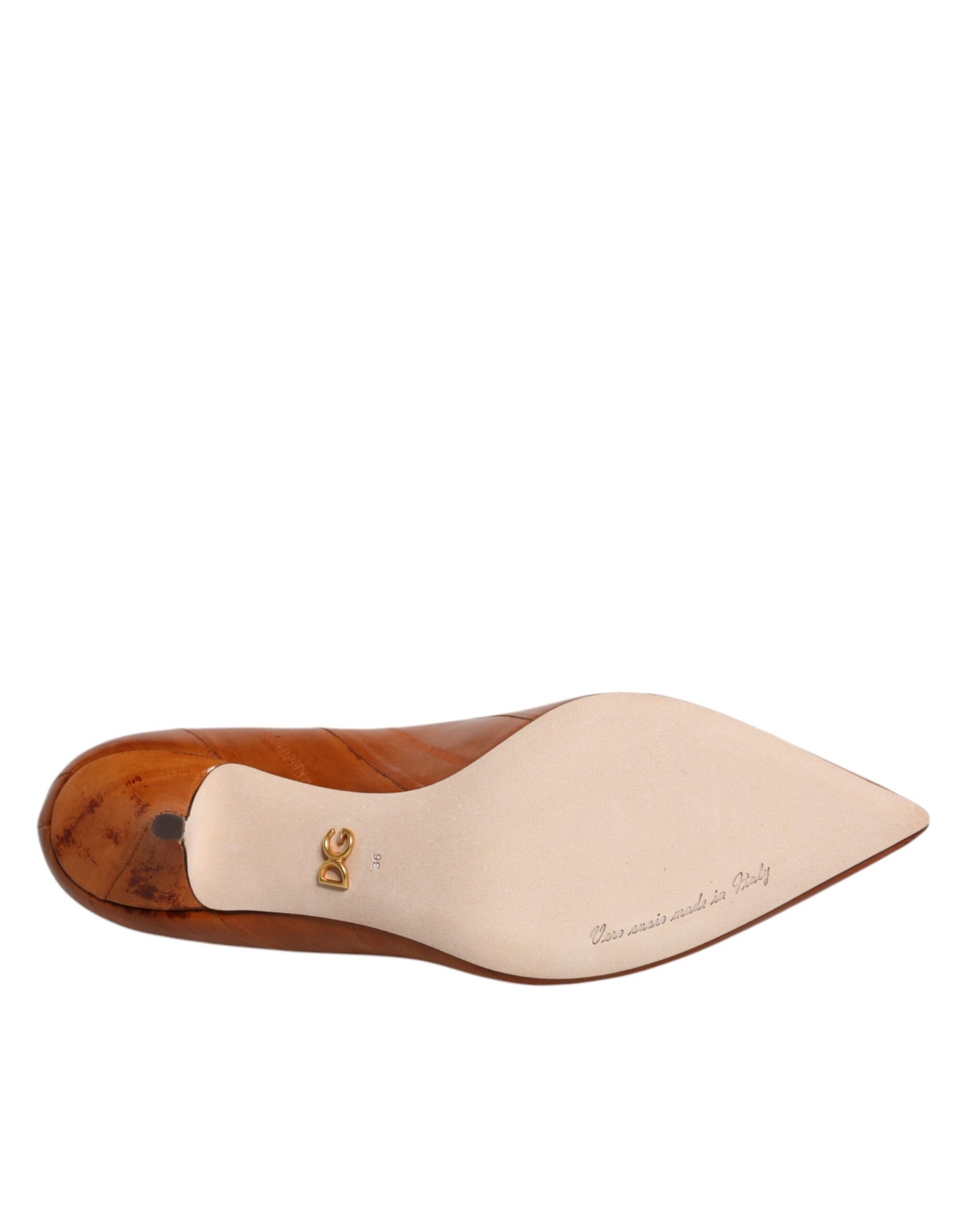 Dolce & Gabbana Brune Læder Kitten Heels Pumps Sko