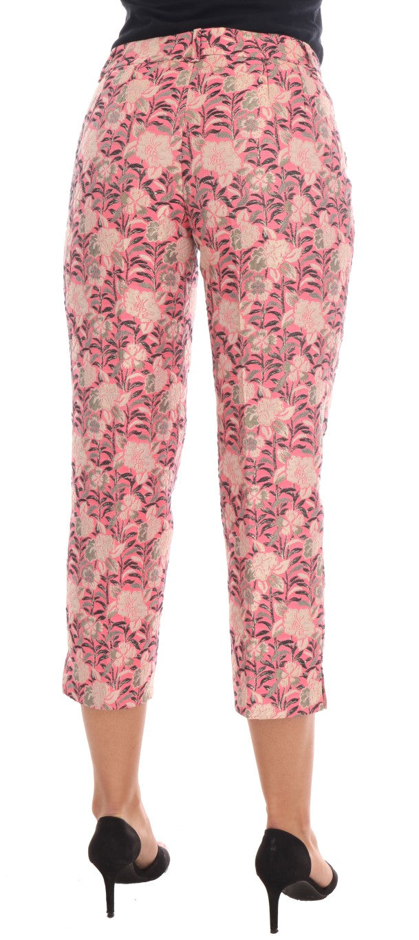 Dolce & Gabbana Elegante Blomsterbrokadebukser