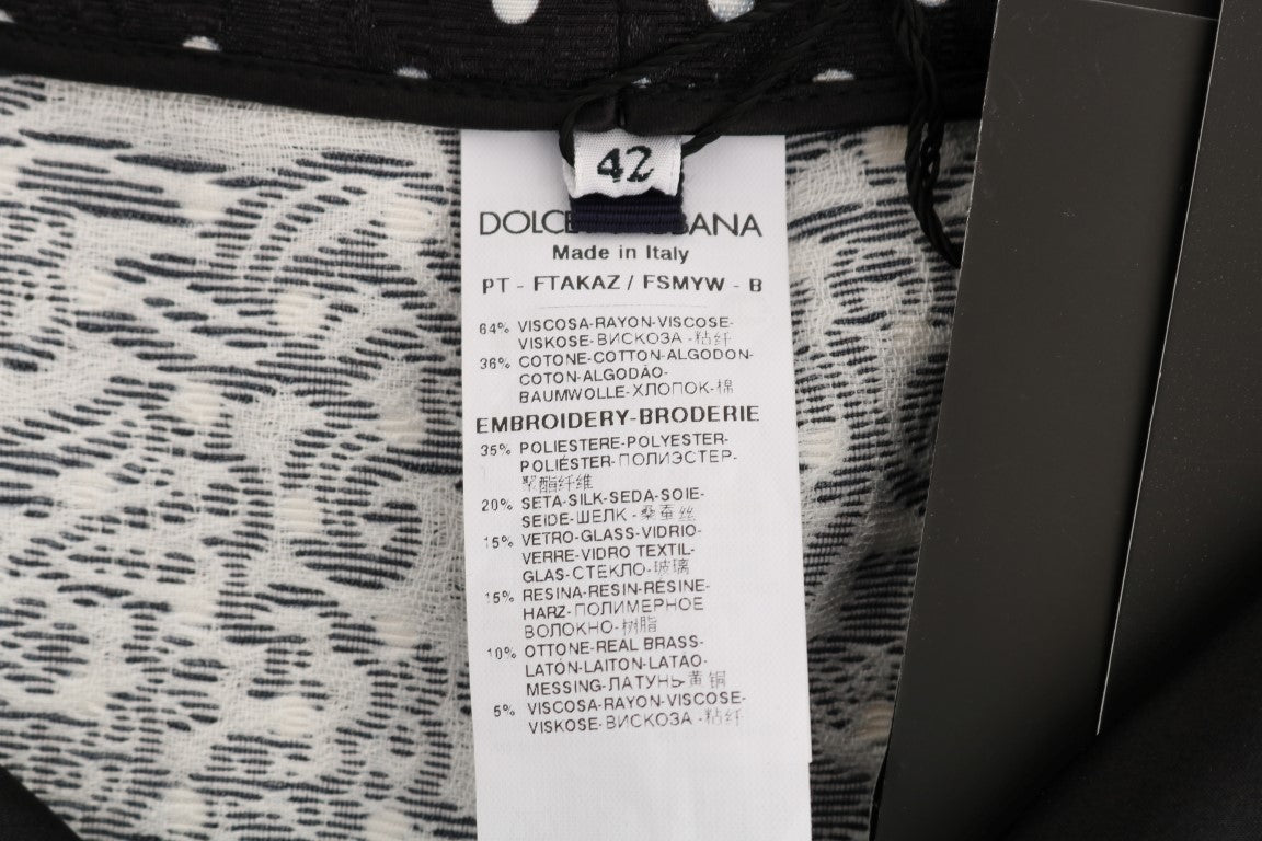 Dolce & Gabbana Elegante Polkaprikkede Udsmykkede Bukser