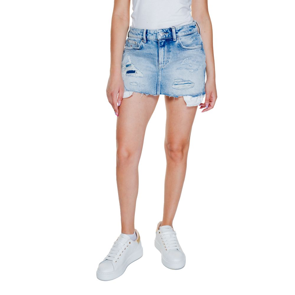Tommy Hilfiger Jeans Lyseblå Nederdel i Genbrugsbomuld