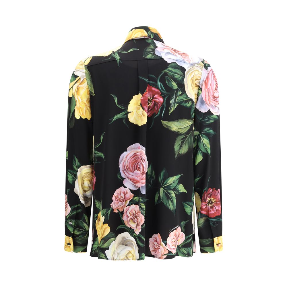 Dolce & Gabbana skjorte med rose- og pæonprint