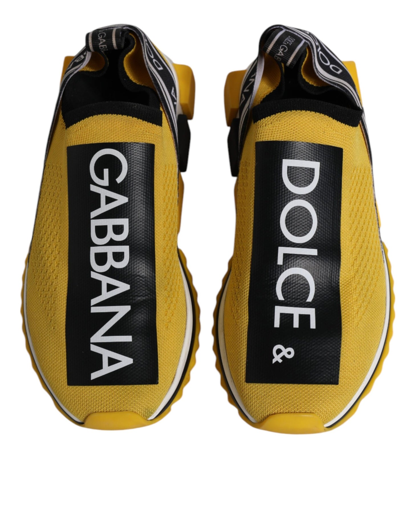 Dolce & Gabbana Gule Sorte Slip On Sorrento Sneaker Sko
