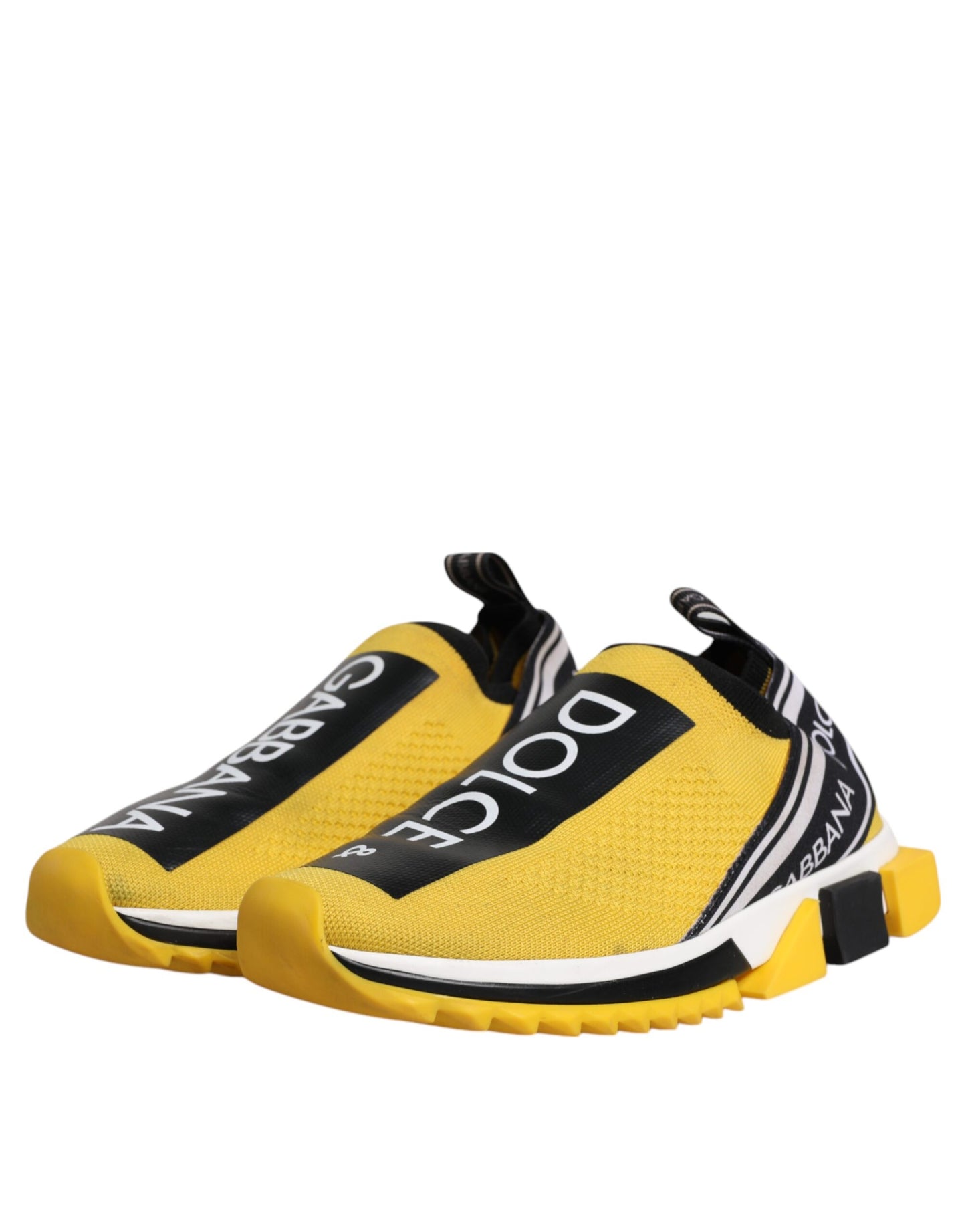 Dolce & Gabbana Gule Sorte Slip On Sorrento Sneaker Sko