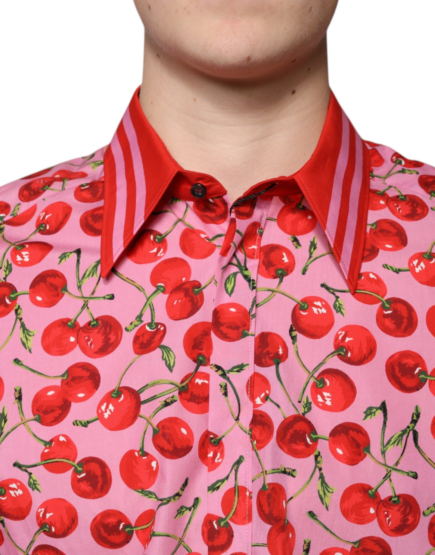 Dolce & Gabbana Pink Cherry Cotton Formal MARTINI Dressshirt