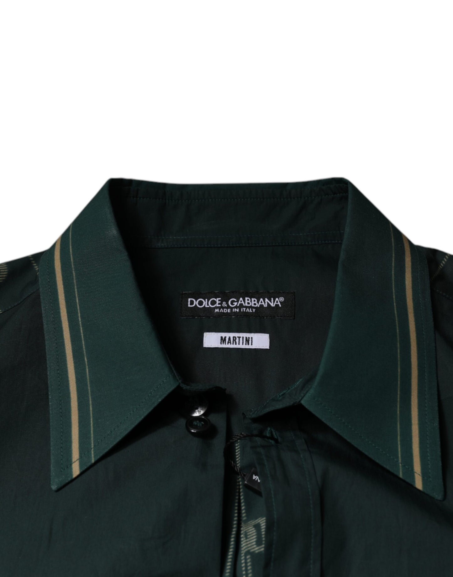 Dolce & Gabbana Grøn Logo Langærmet MARTINI Casual Skjorte