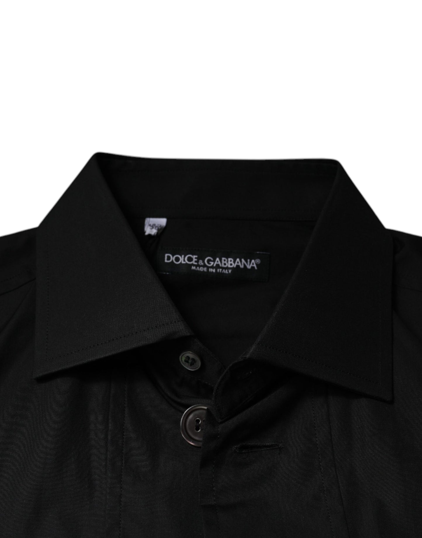 Dolce & Gabbana Sort bomulds formel skjorte med lange ærmer