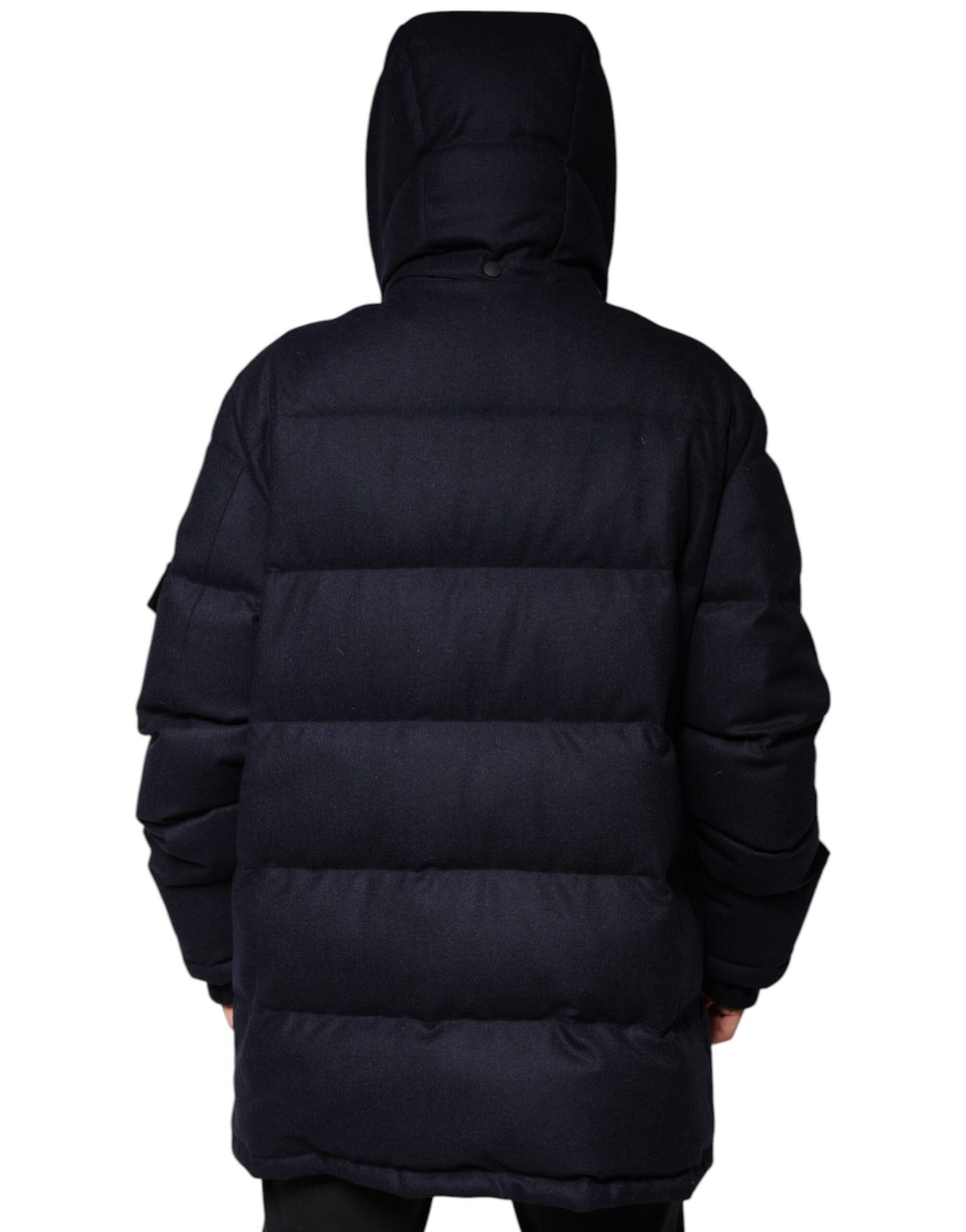 Dolce & Gabbana Sort Nylon Hættejakke til Herrer