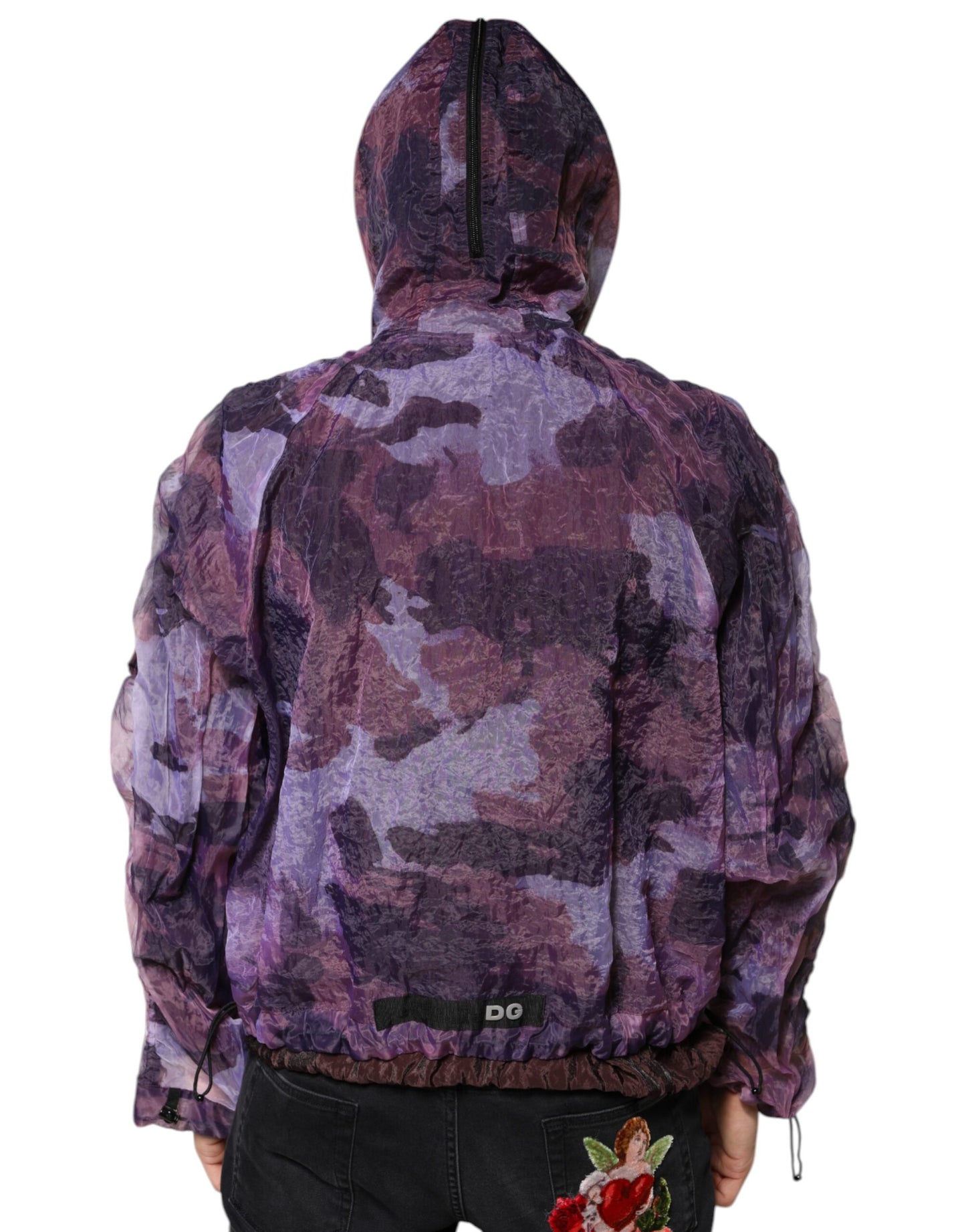 Dolce & Gabbana Lilla Camouflage Hættejakke Herre Blousonjakke