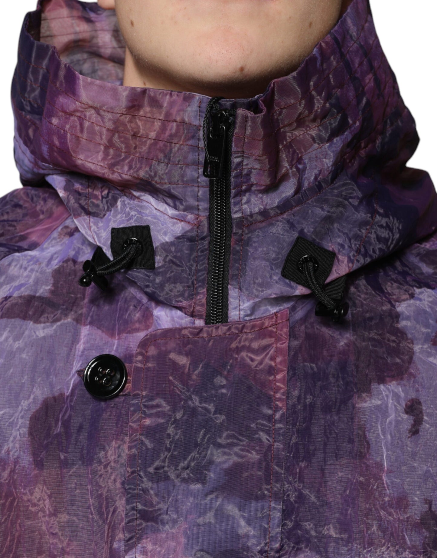 Dolce & Gabbana Lilla Camouflage Hættejakke Herre Blousonjakke