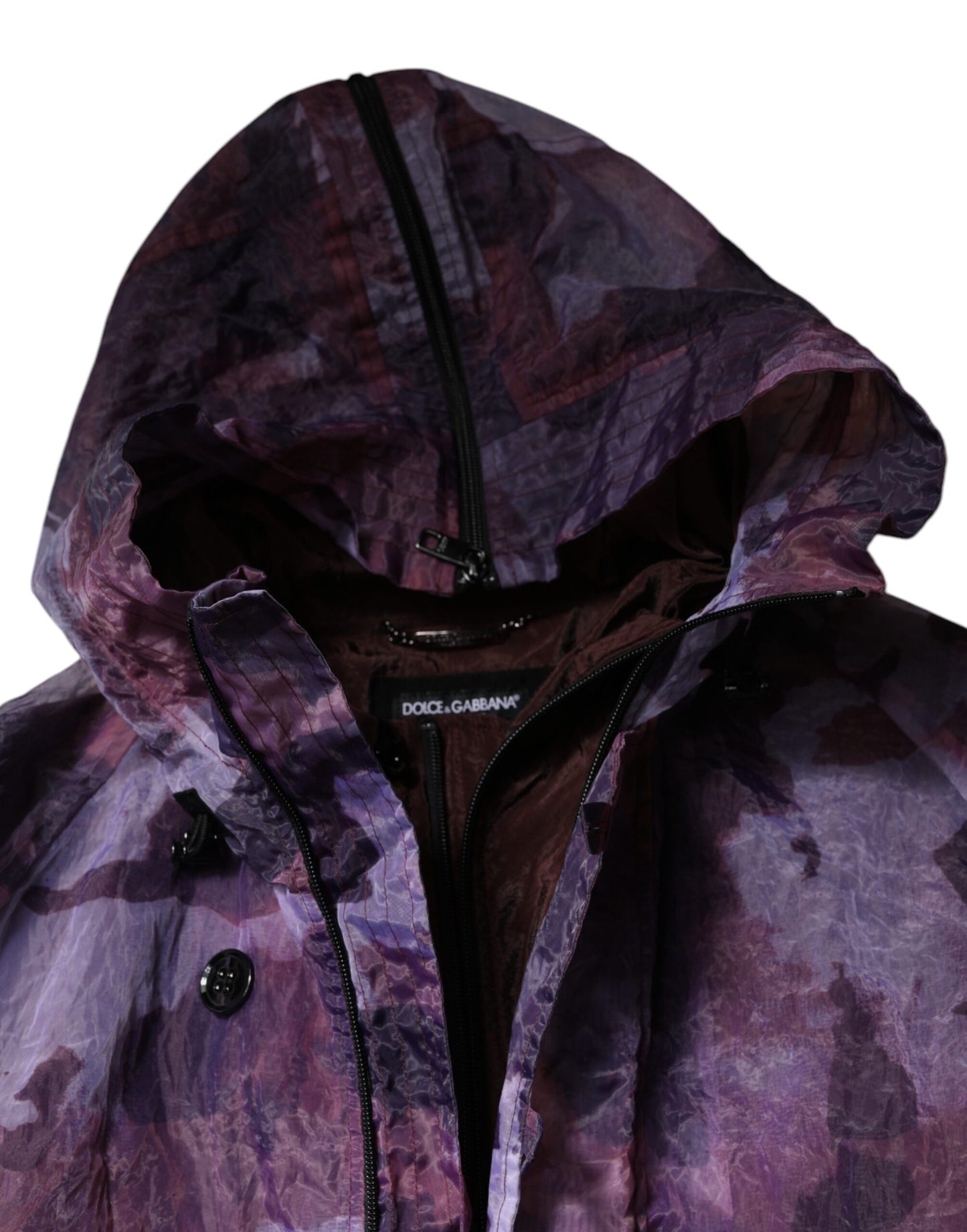Dolce & Gabbana Lilla Camouflage Hættejakke Herre Blousonjakke
