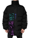 Dolce & Gabbana Sort Nylon Puffer Herrejakke med Lynlås