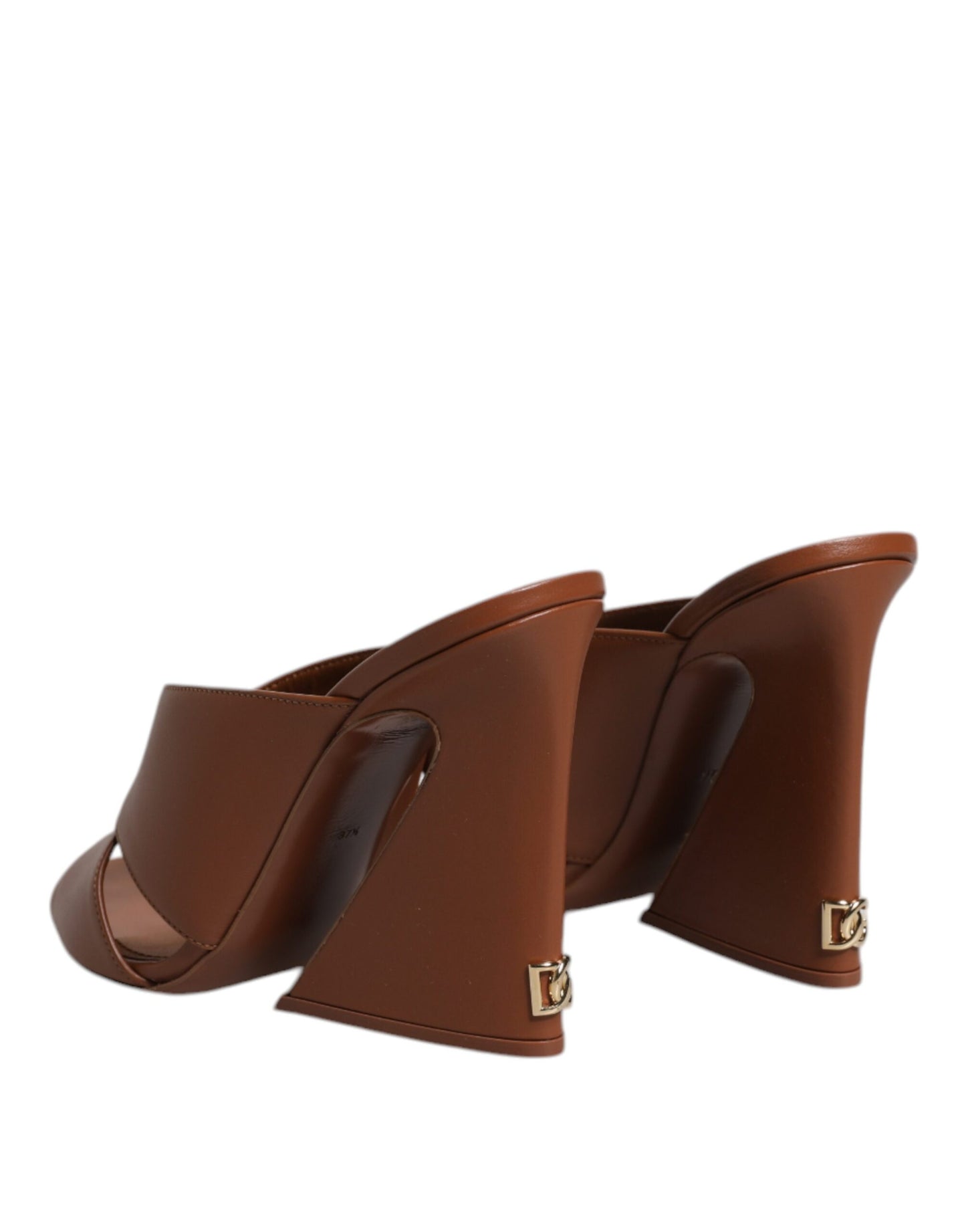 Dolce & Gabbana Maroon Logo KEIRA Læder Slides Sandaler Sko