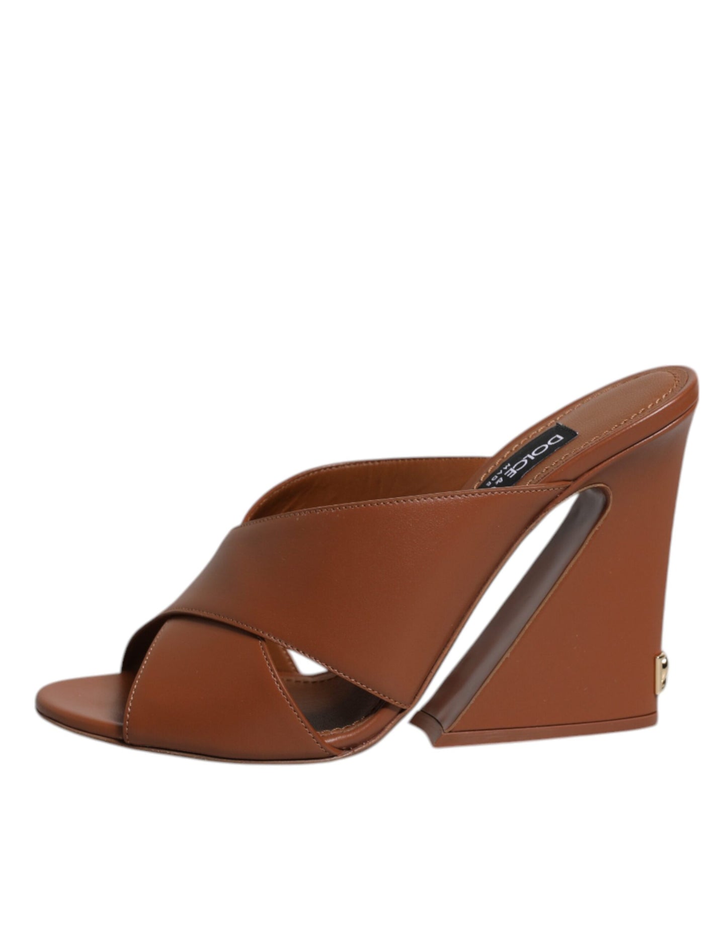 Dolce & Gabbana Maroon Logo KEIRA Læder Slides Sandaler Sko