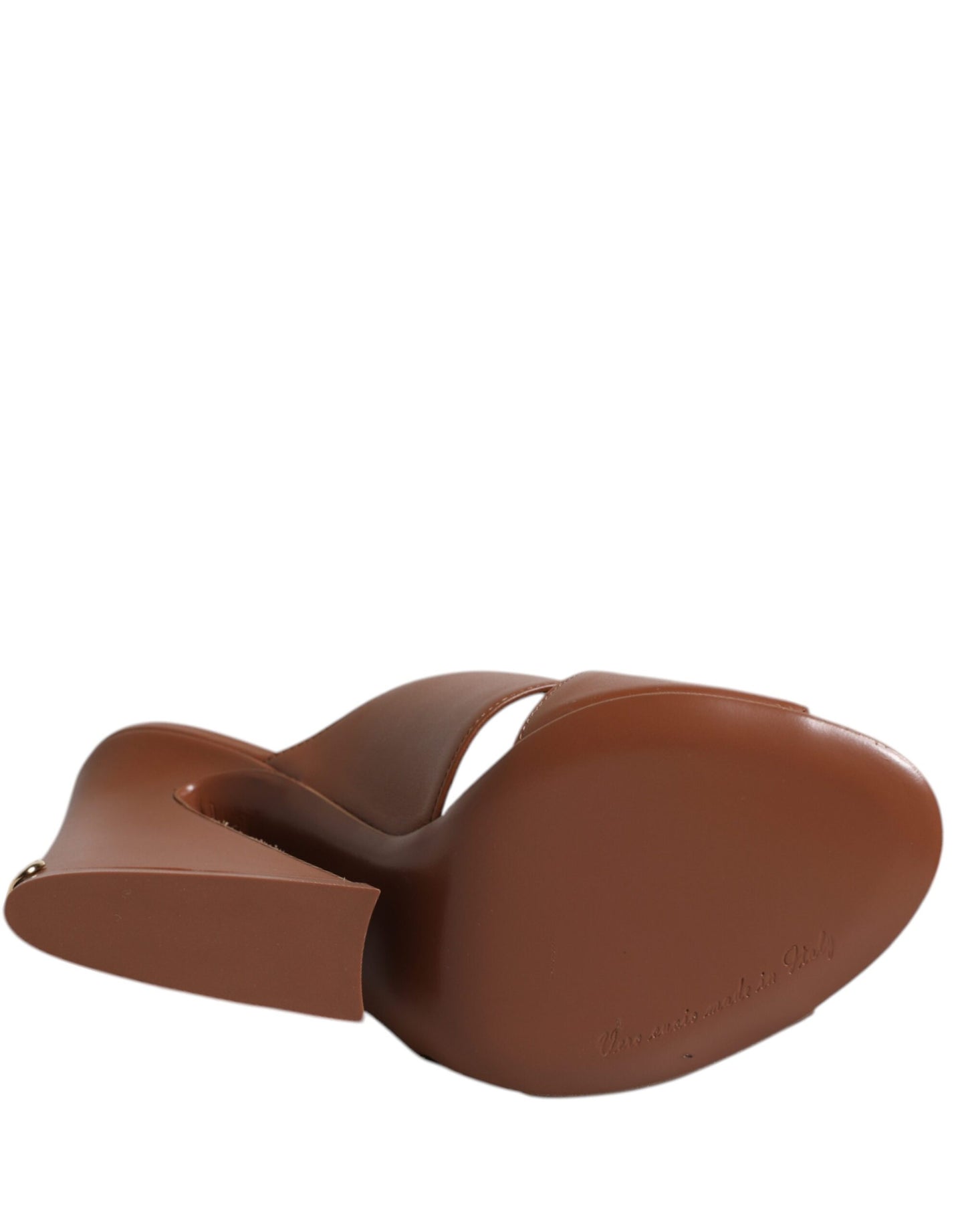 Dolce & Gabbana Maroon Logo KEIRA Læder Slides Sandaler Sko