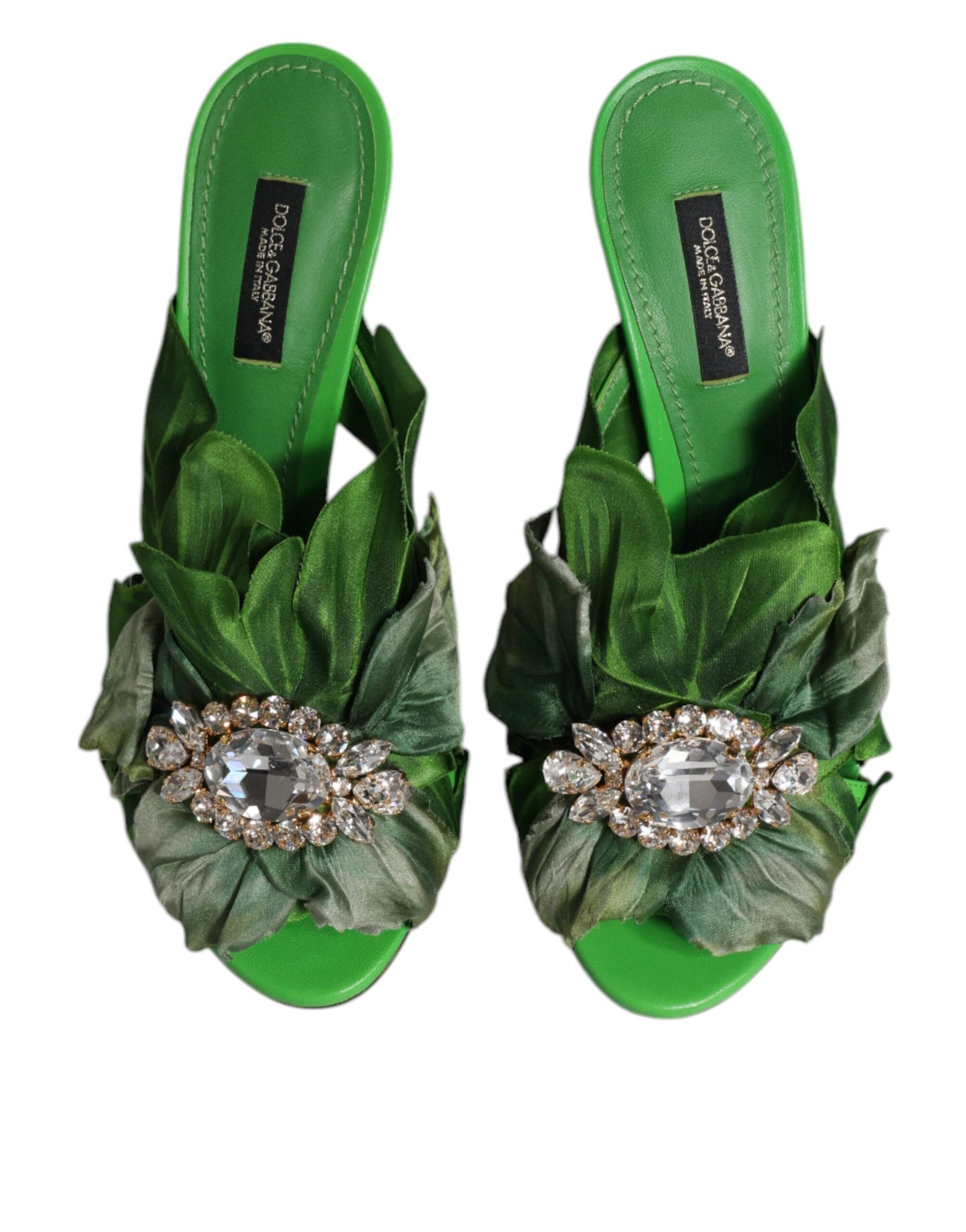 Dolce & Gabbana Grønne Krystal Slides KEIRA Sandalsko