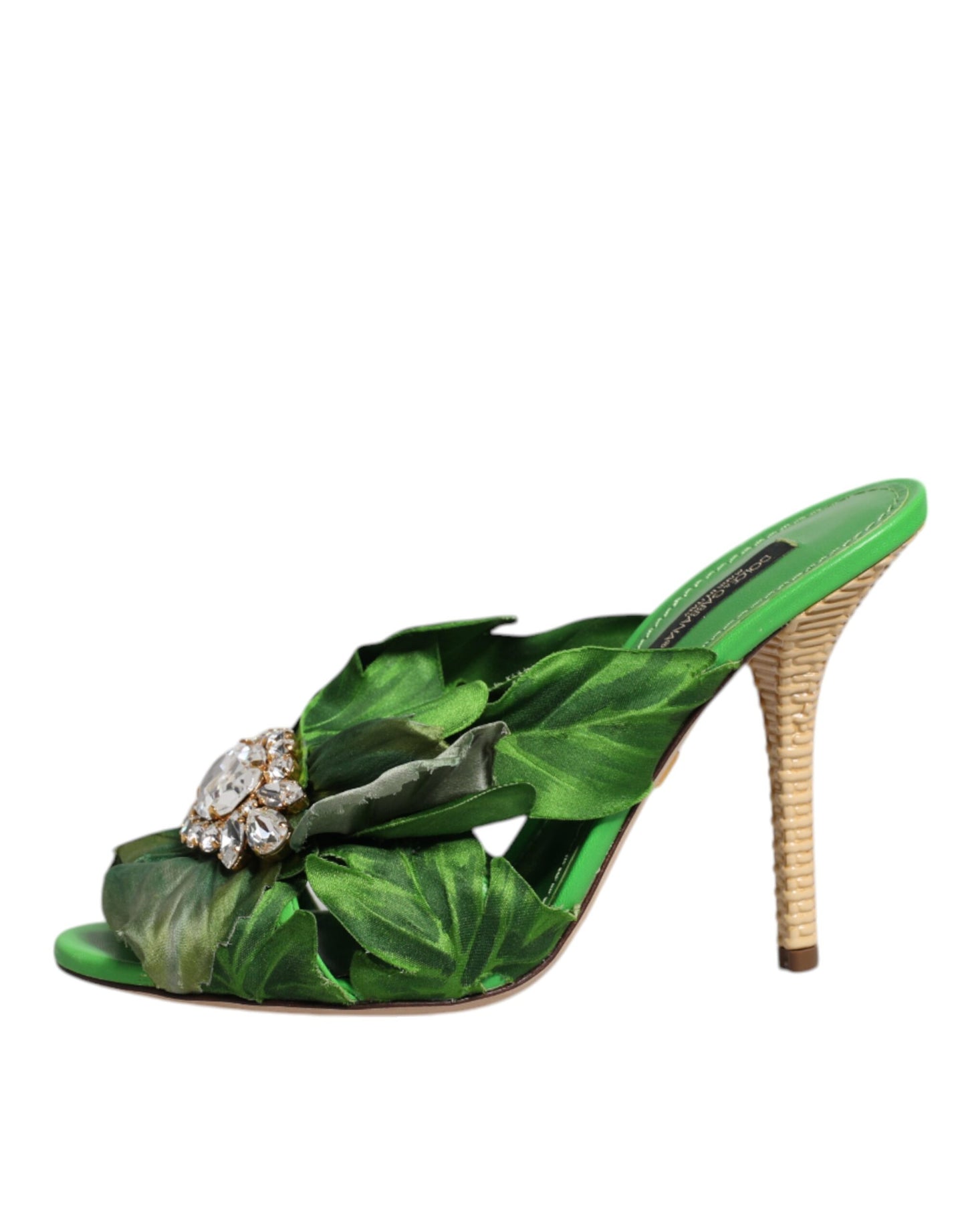 Dolce & Gabbana Grønne Krystal Slides KEIRA Sandalsko