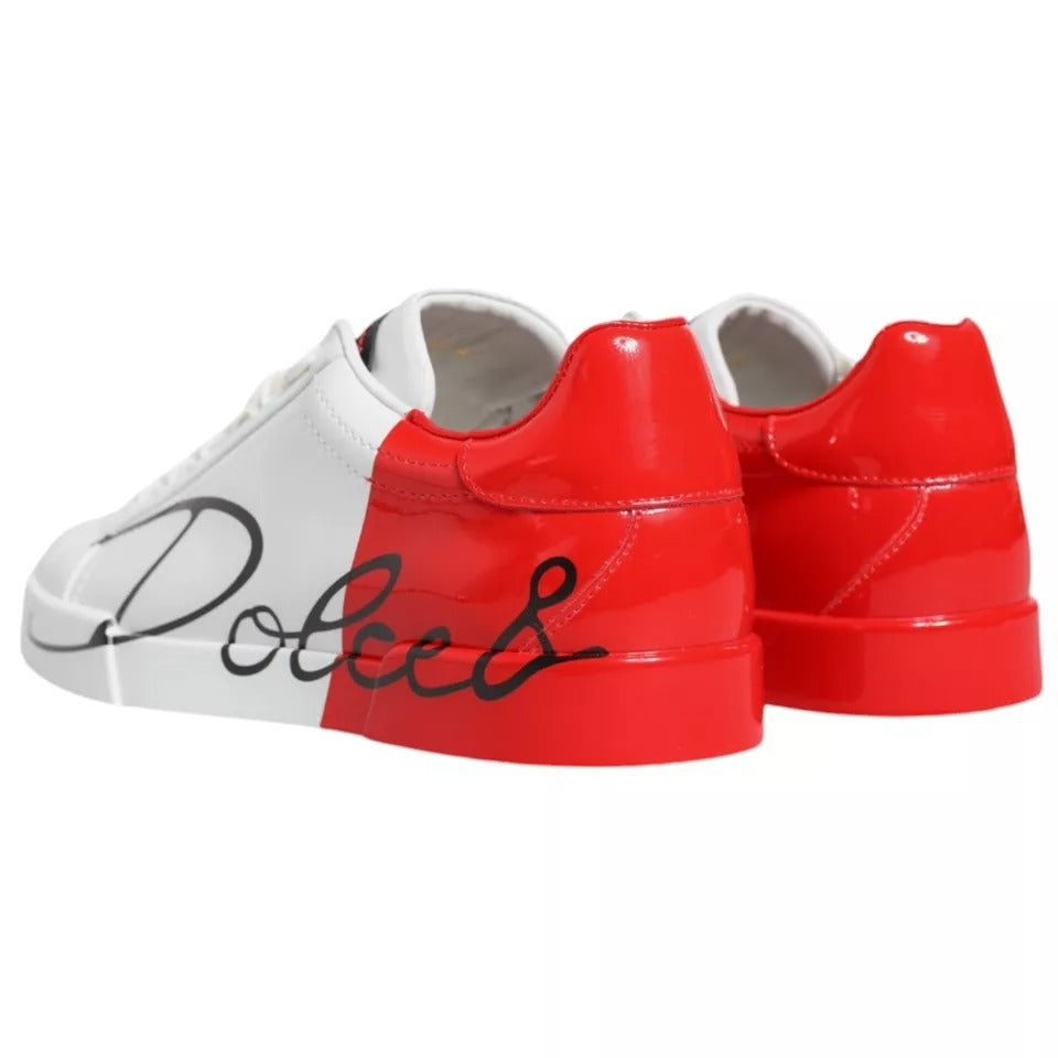 Dolce & Gabbana Hvide Røde Portofino Lave Sneakers Sko