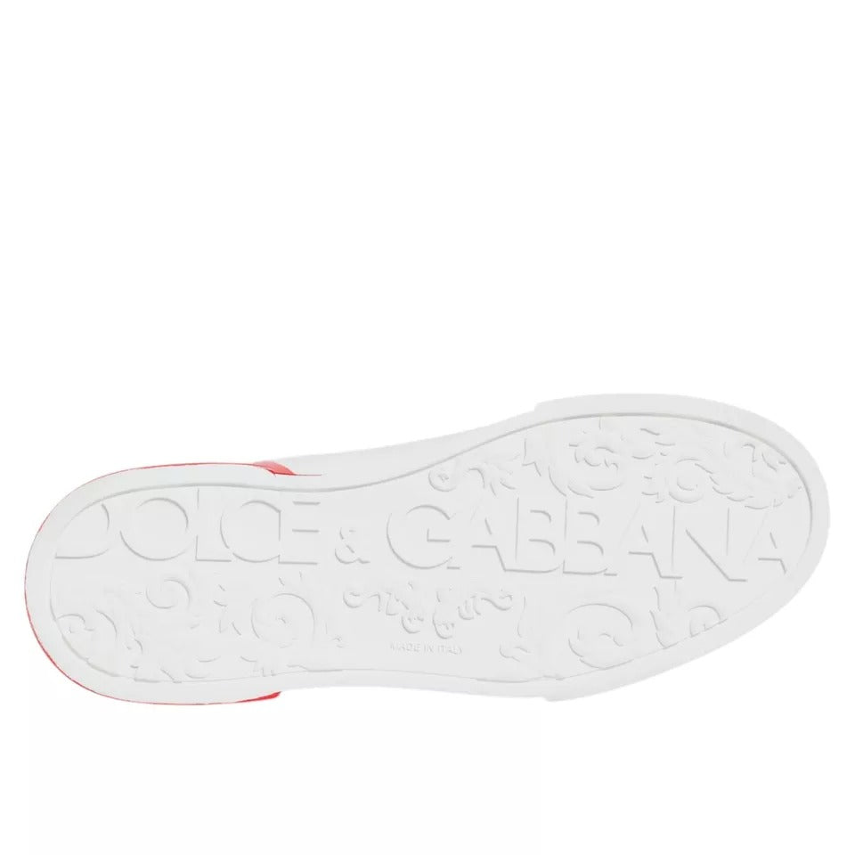 Dolce & Gabbana Hvide Røde Portofino Lave Sneakers Sko
