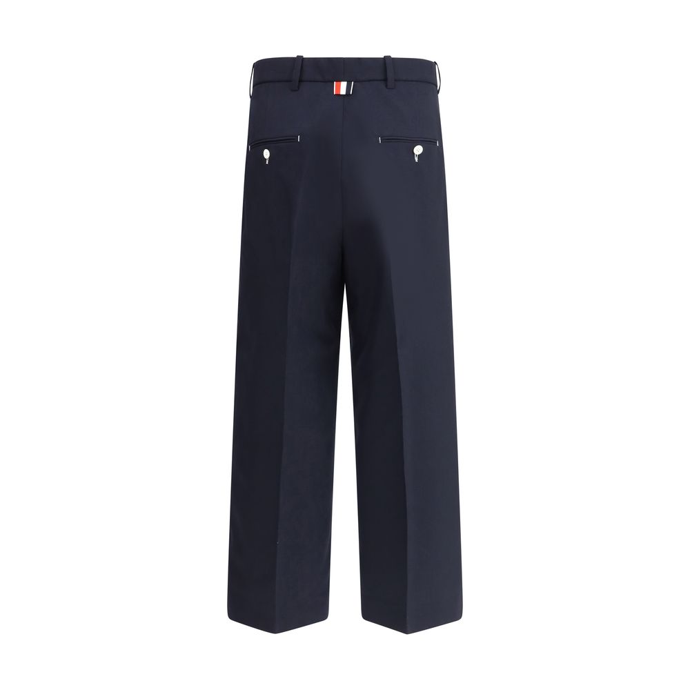 Thom Browne Hvide syninger i uldbukser