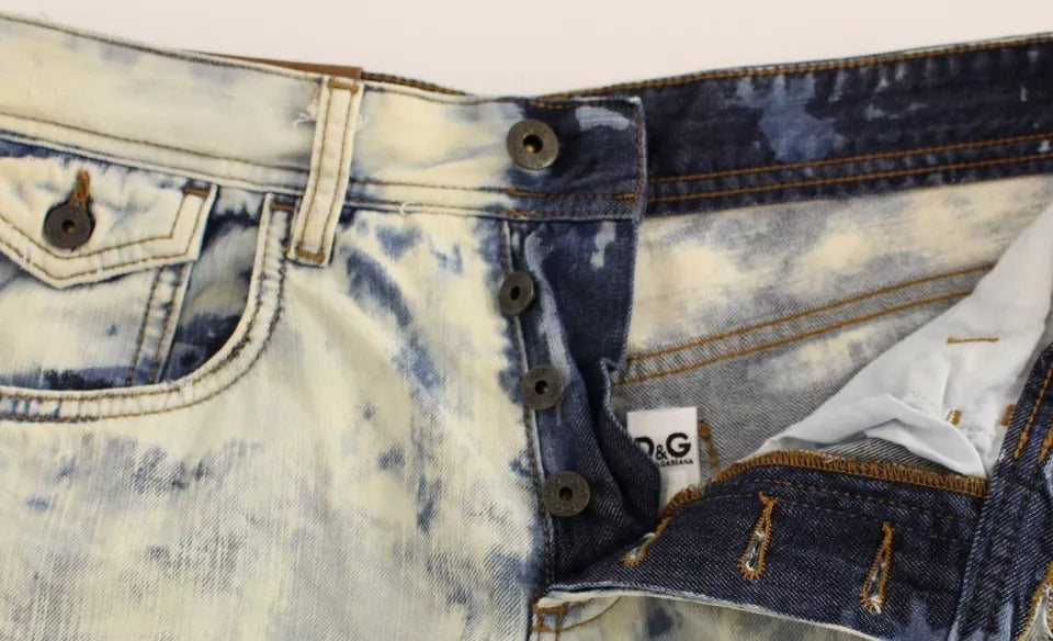 Dolce & Gabbana Blå D&G Bomuldsvaskede Jeans Denimshorts